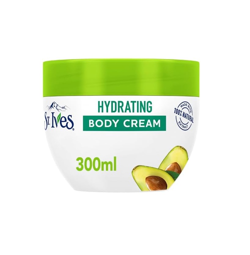 ST.IVES Hydrating Body Cream With Avocado & Vitamin E 300ml ستيفز كريم جسم بالأفوكادو يغذي و يمنح ترطيباً عميقاً