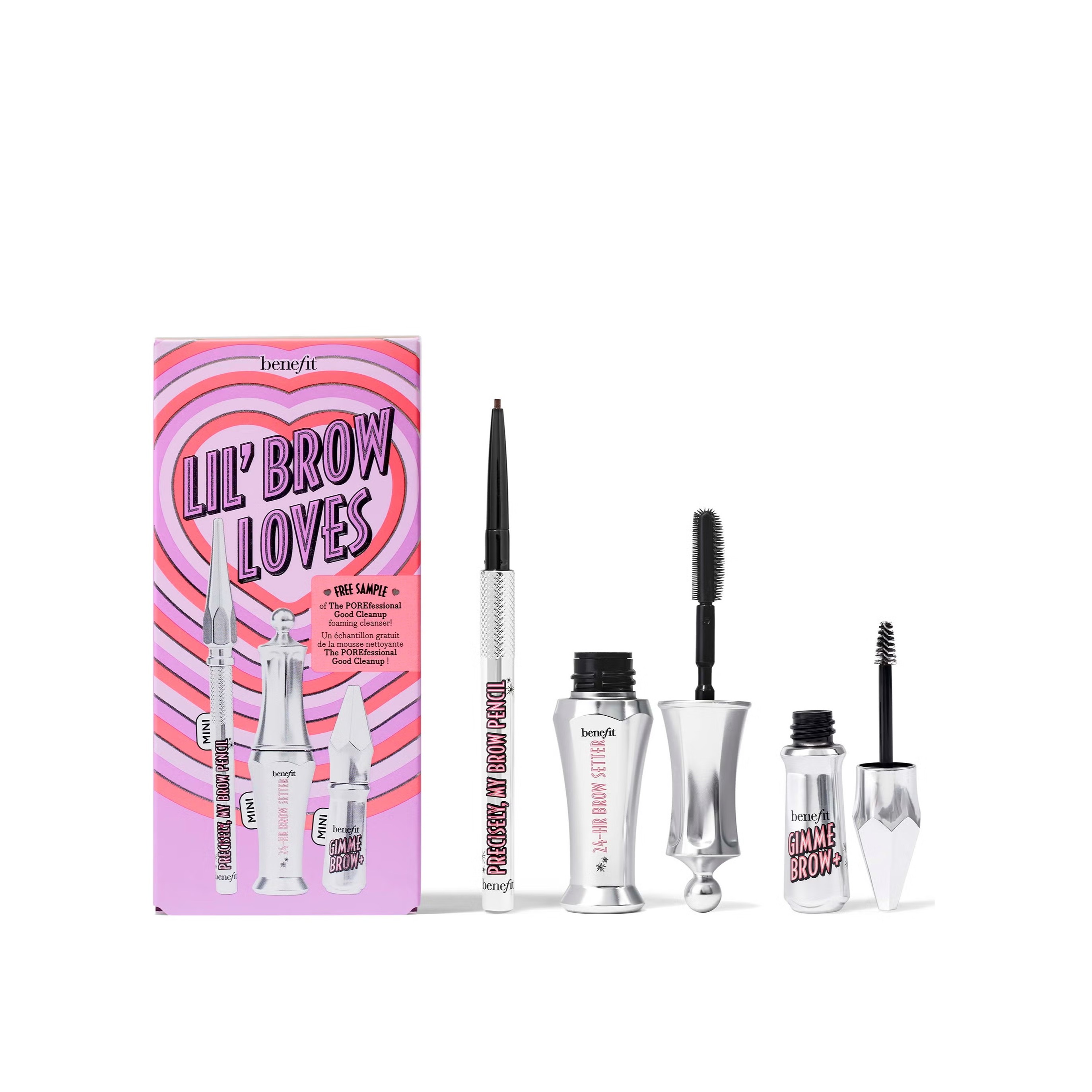 BENEFIT Lil' Brow Loves Mini Brow Set - 4 WARM DEEO BROWN بينفت مجموعة مكياج للحواجب