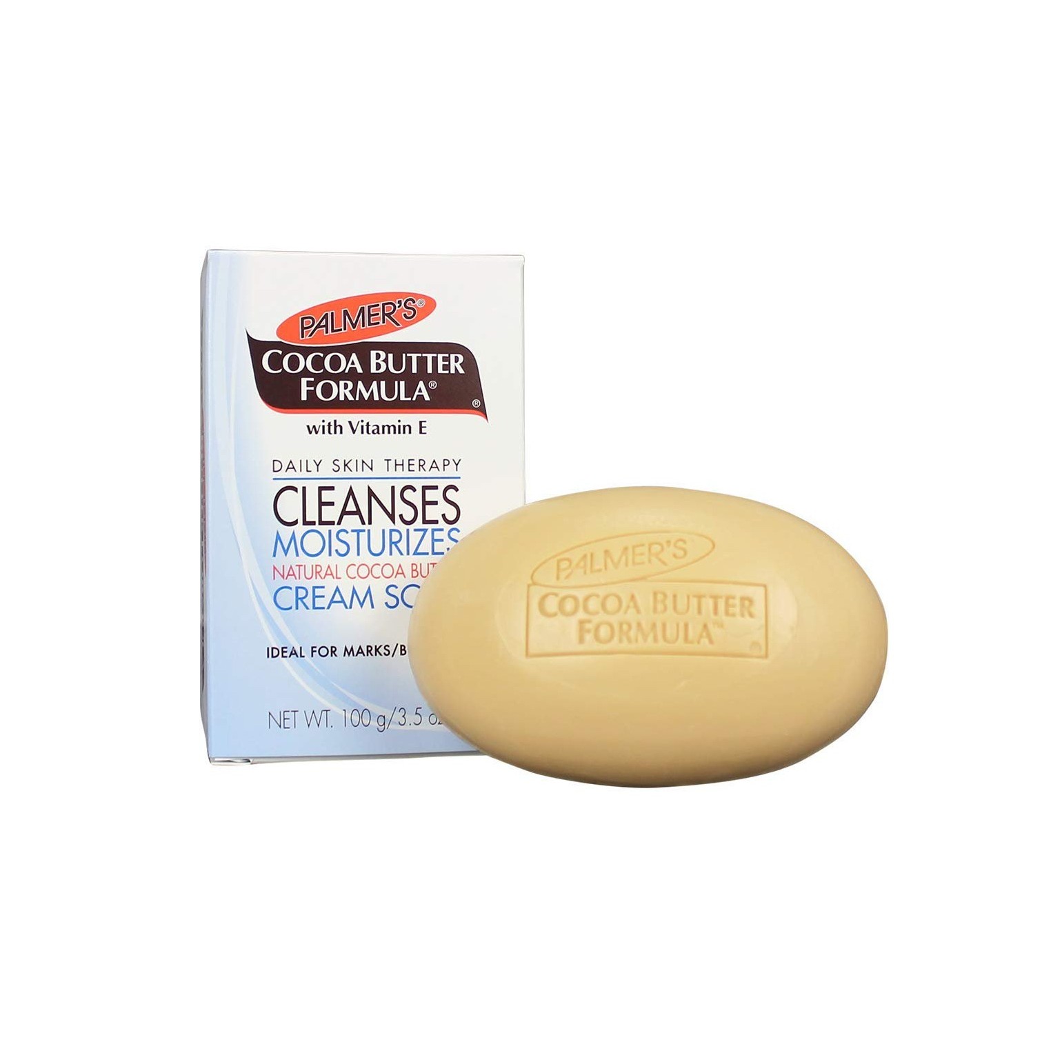 Palmer's Cocoa Butter Formula with Vitamin E, Daily Skin Therapy Cream Soap تركيبة زبدة الكاكاو من بالمرز مع فيتامين هـ، صابون كريم العلاج اليومي للبشرة