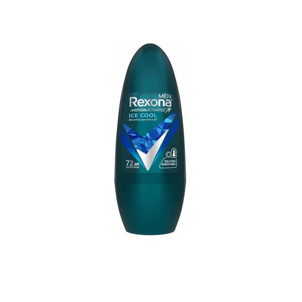REXONA Ice Cool Roll-On Deodorant 72h ريكسونا مزيل العرق رول اون للرجال يمنح انتعاشًا قويًا