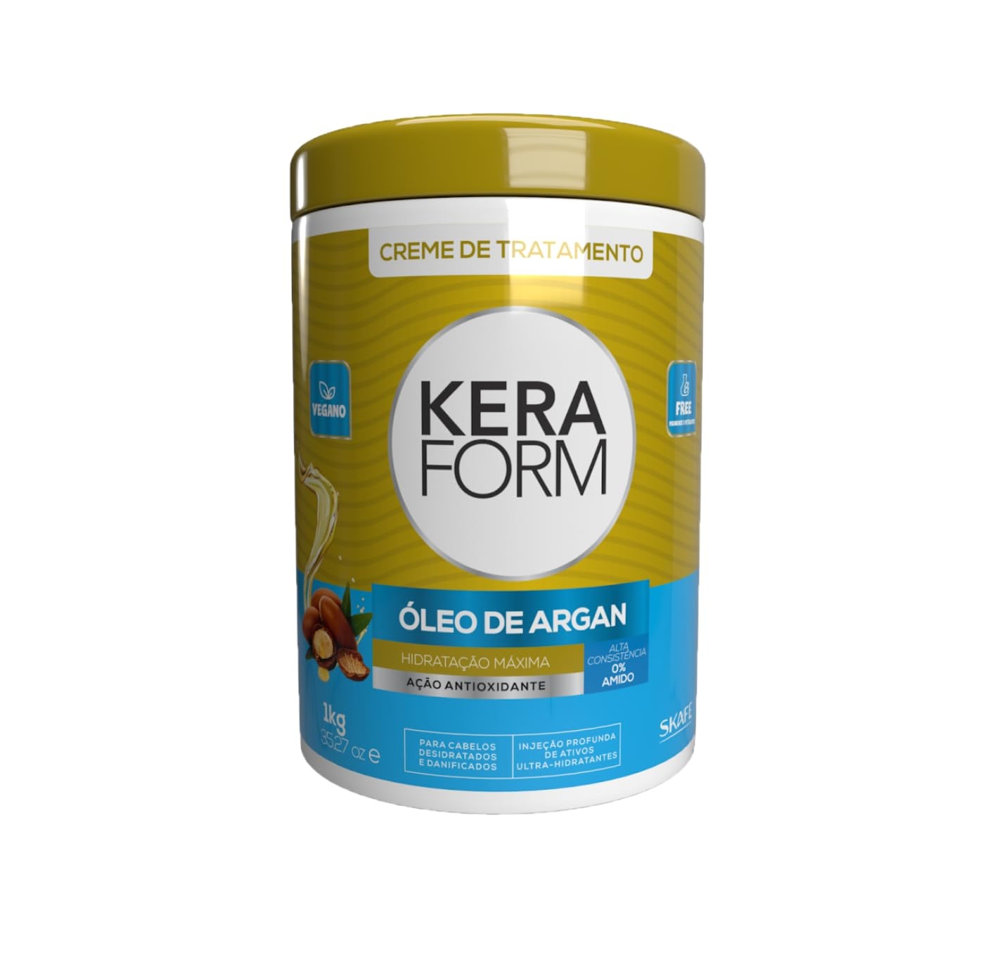 KERAFORM Oleo De Argan Creme De Tratamento 1000g كيرافورم كريم بزيت الأرغان يغذي الشعر الجاف ويقلل التقصف