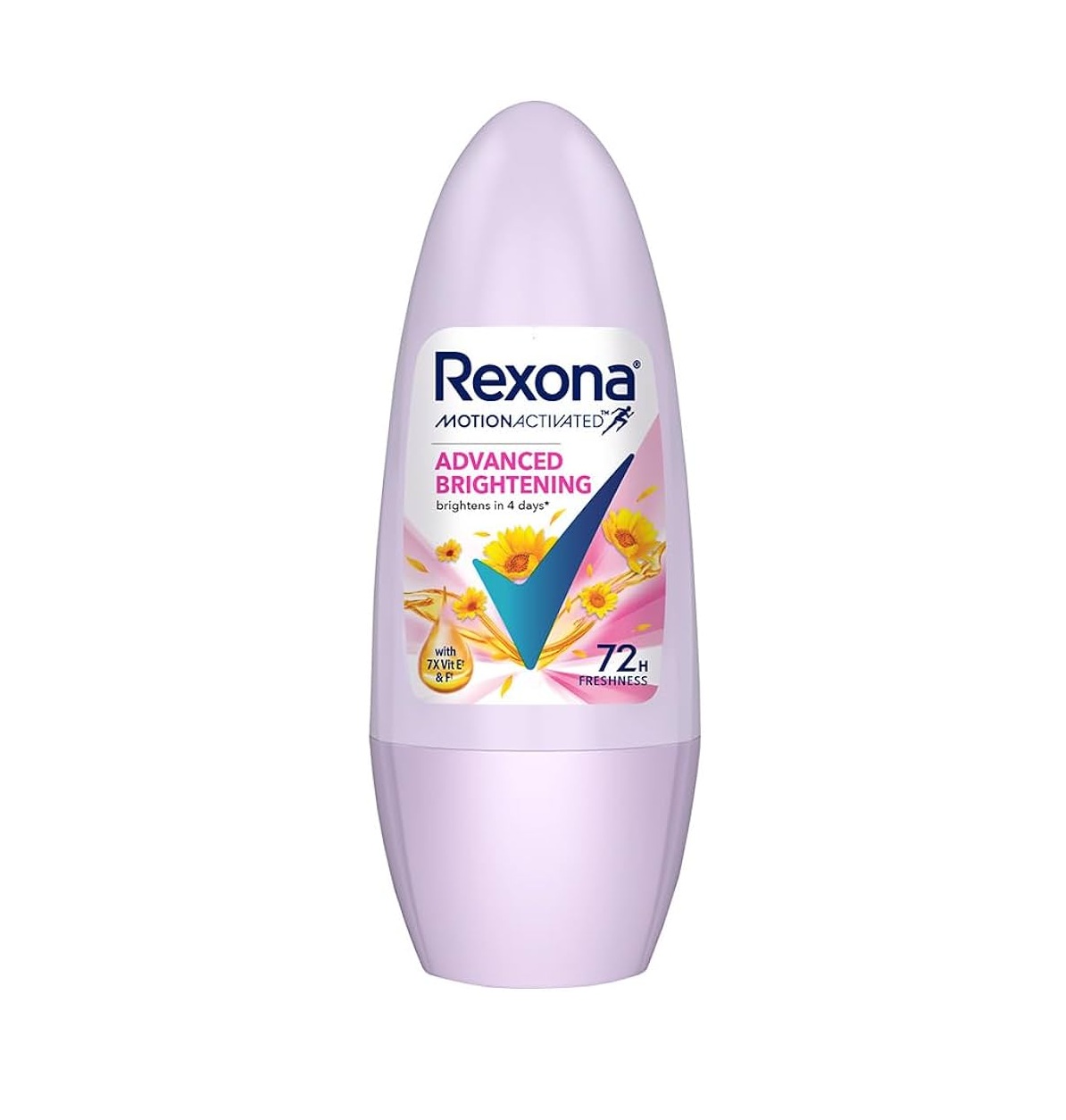 REXONA Advanced Brightening Roll-On Deodorant for Women 72h ريكسونا مزيل العرق لتفتيح البشرة ويقلل اسمرار الإبطين