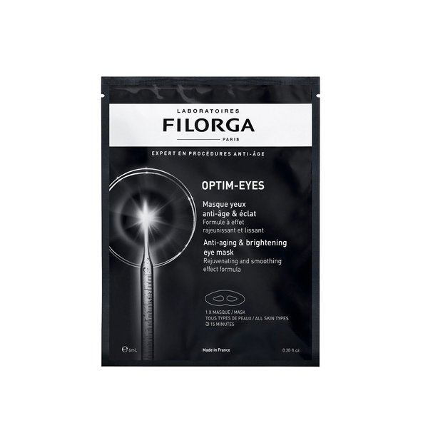 (FILORGA LABORATOIRES OPTIM-EYES Anti-aging & brightening eye mask (1pc / 6ml  فيلورغا ماسك ورقي لمنطقة تحت العين يقلل مظهر الهالات الداكنة الانتفاخ والخطوط الرفيعة