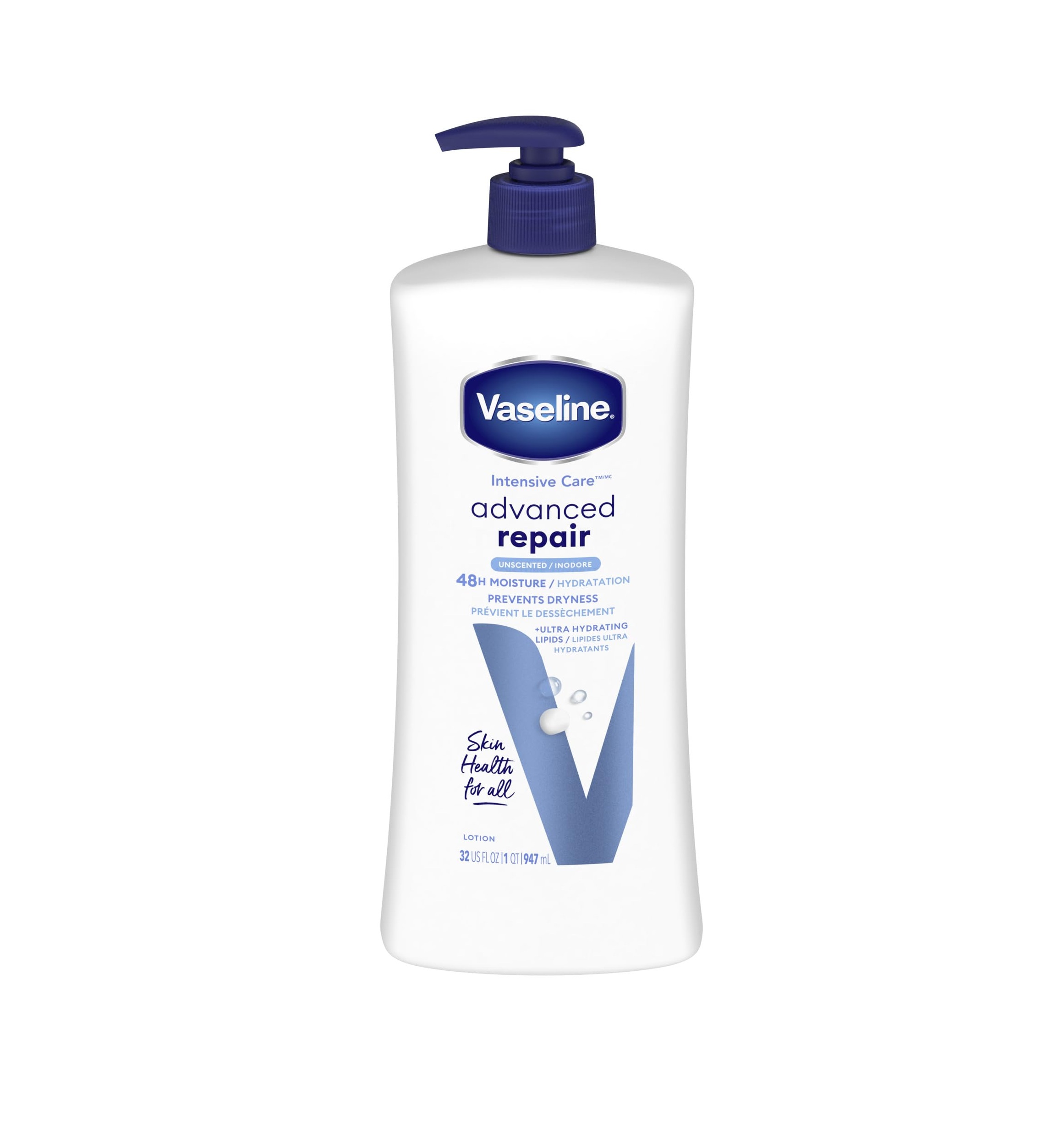 VASELINE Advanced Repair Unscented 48h Moisture Lotion 947ml فازلين لوشن للجسم يرطب البشرة الحساسة والجافة