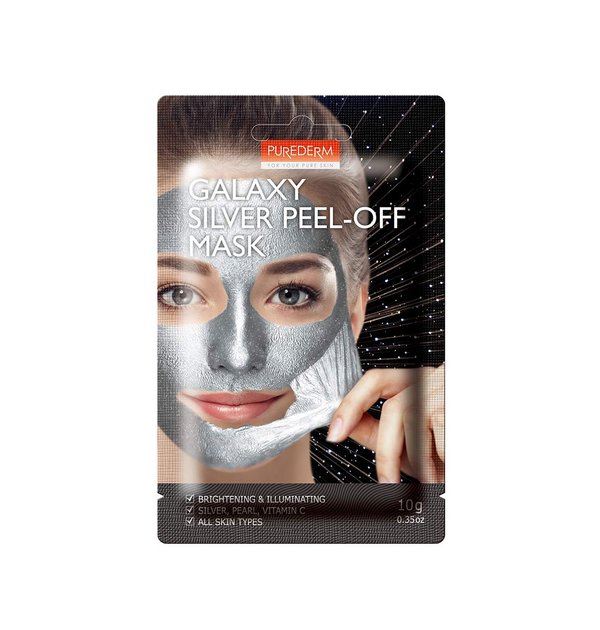 PUREDERM Galaxy Silver Peel-Off Mask 10g بيورديرم ماسك يقشر الشوائب ويمنح البشرة إشراقة وترطيبًا
