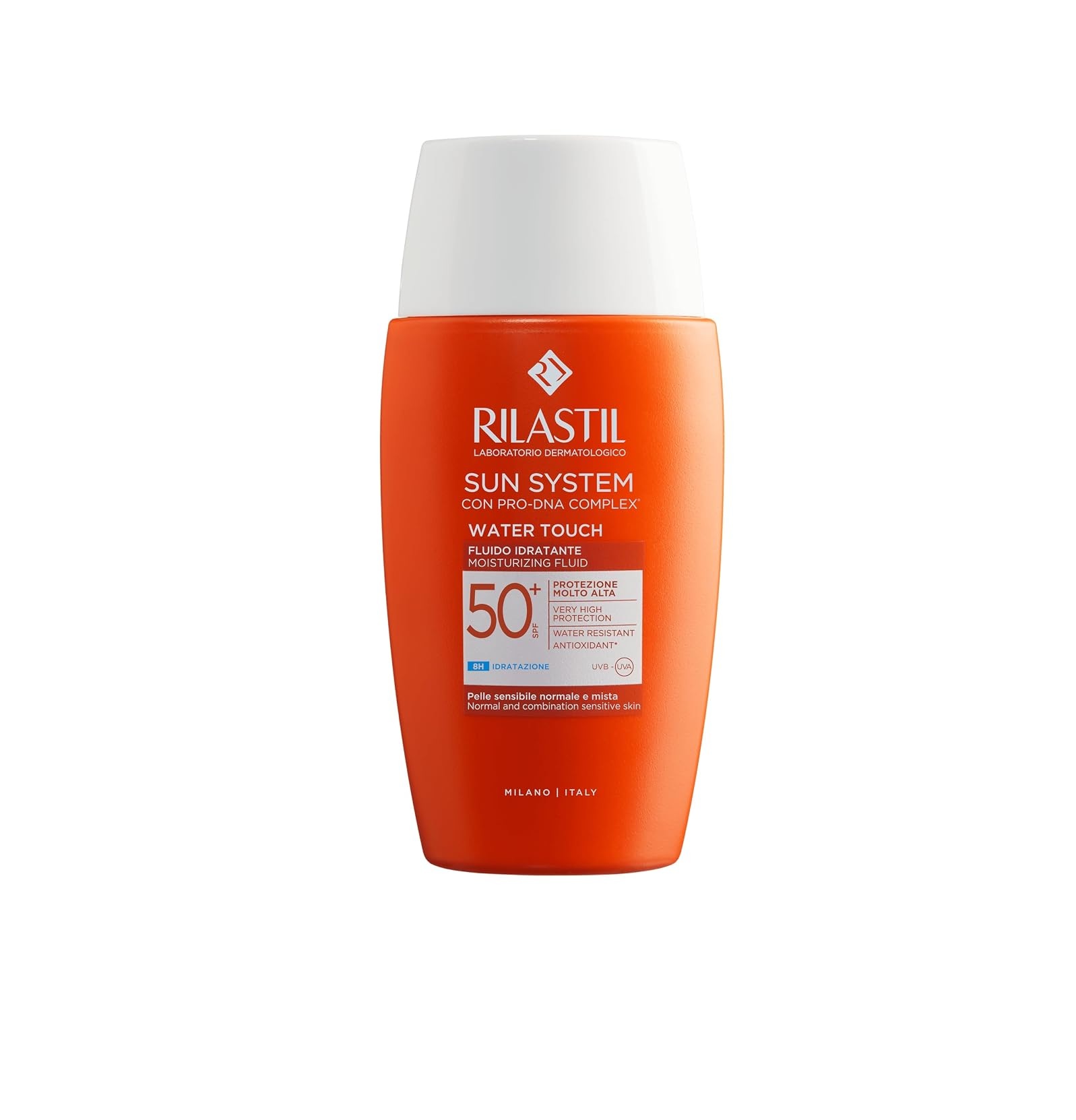 RILASTIL Sun System Water Touch Moisturizing Fluid spf 50+ ريلاستيل واقي من اشعة الشمس يرطب البشرة دون ملمس دهني