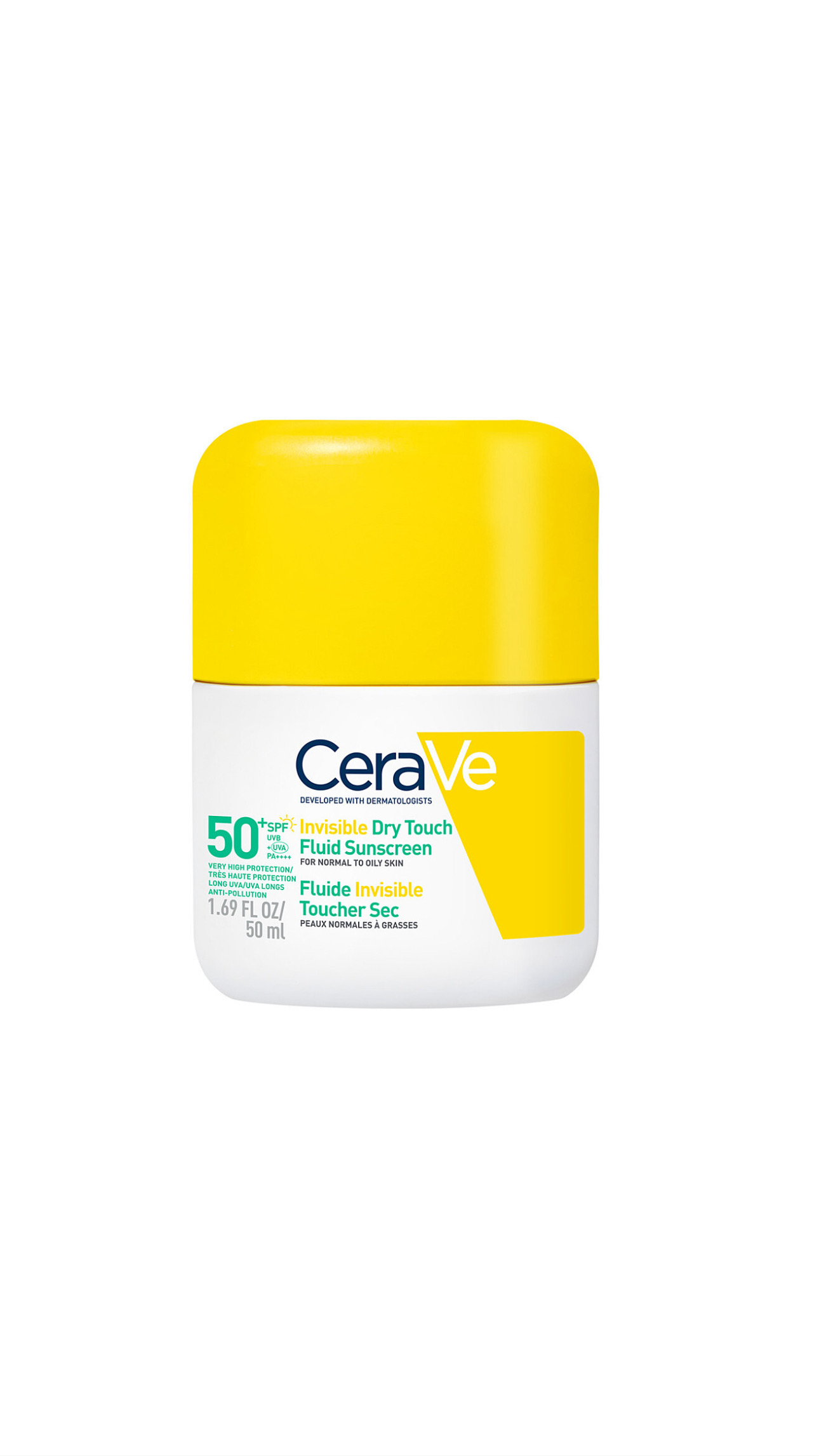 CERAVE INVISIBLE DRY TOUCH FLUID SUNSCREEN SPF 50+ 50ml سيراڤي واقي شمس يوفر حماية للبشرة العادية والمختلطة والدهنية 