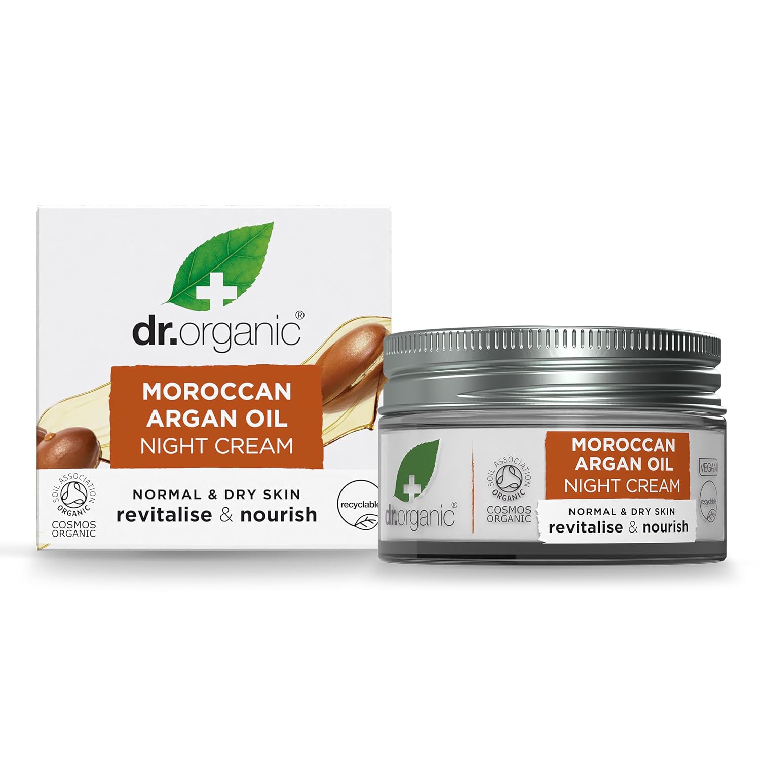 DR.ORGANIC Moroccan Argan Oil Night Cream 50ml  دكتور اوركانك كريم ليلي غني بزيت الأرغان مرطب ومغذي للبشرة
