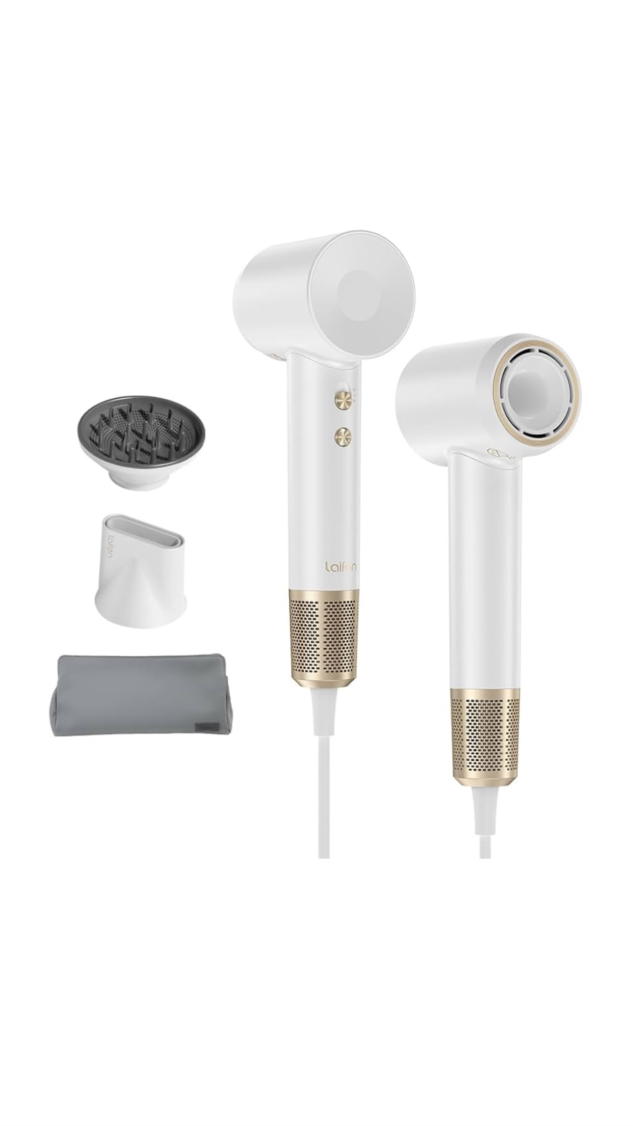 LAIFEN SWIFT PREMIUM HAIR DRYER - White Golden لايفن جهاز متطور مجفف للشعر باللون الابيض الذهبي