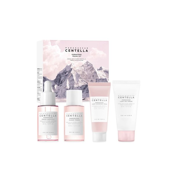 SKIN1004 Madagascar Centella Poremizing Travel Kit 4-Step Pore-Refining Essentials (30+30+30+20ml)  سينتيلا مدغشقر مجموعة العناية بمسام البشرة