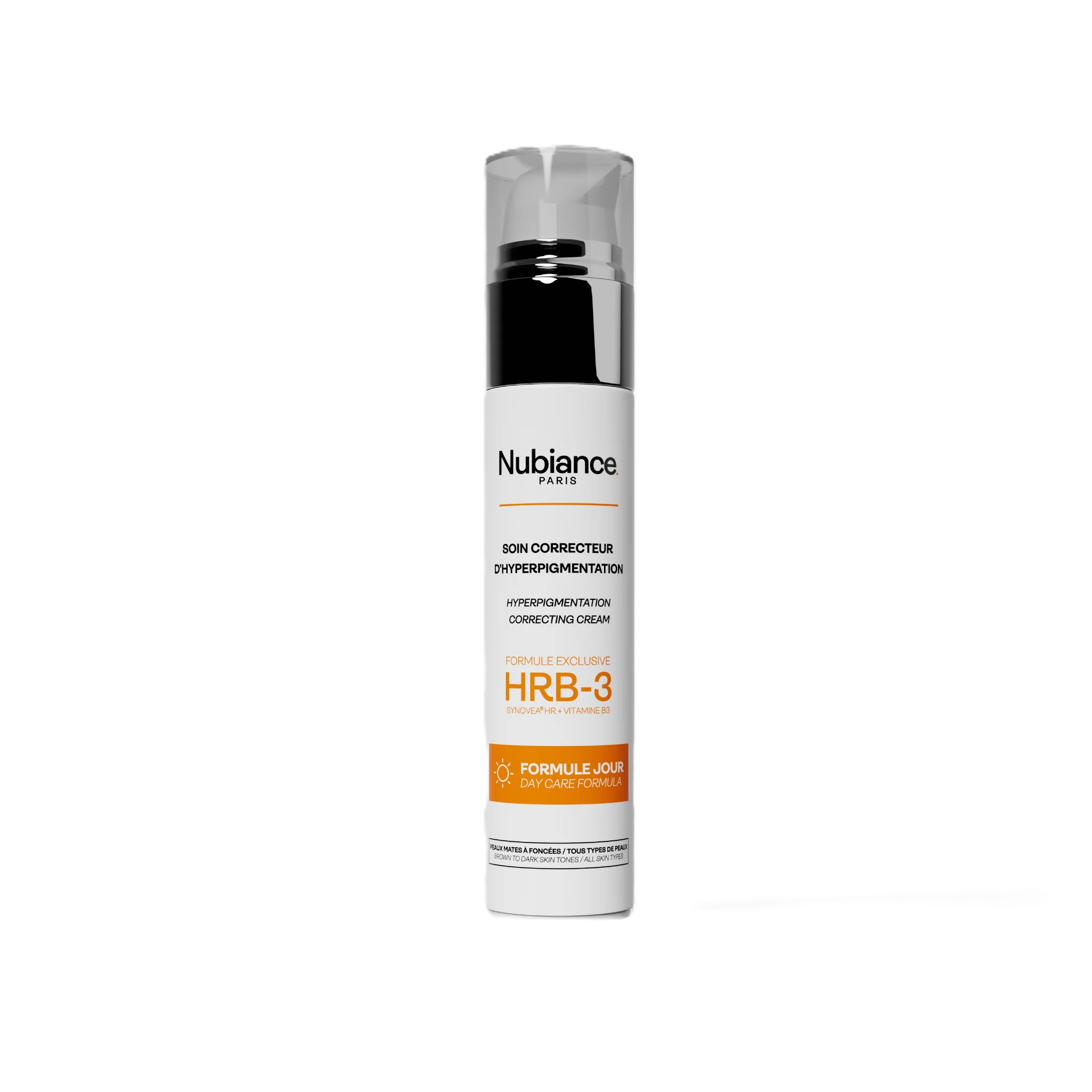 NUBIANCE HRB-3 HYPERPIGMENTATION CORRECTING CREAM 50ml نوبيانس كريم بعامل حماية من اشعة الشمس يقلل مظهر البقع الداكنة ويوحد لون البشرة