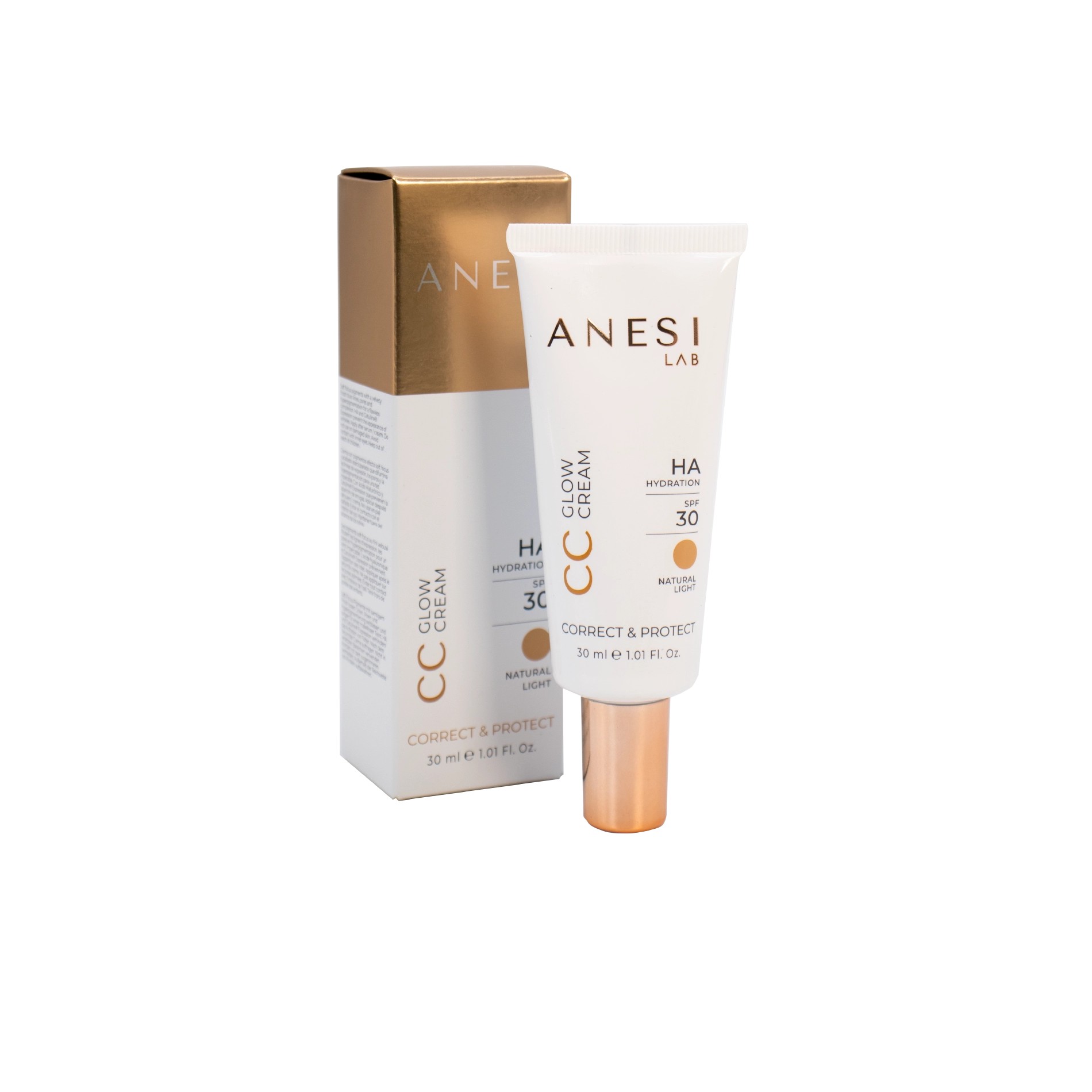 ANESI LAB CC Glow Cream [HA] Hydration spf30 Natural Light 30ml انيسي لاب بي بي كريم يوحد لون البشرة بعامل حماية من اشعة الشمس