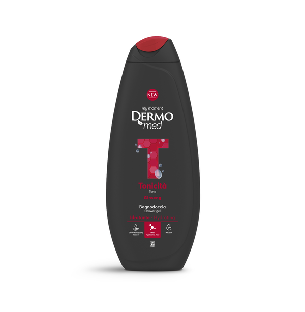 DERMOMED Toning ginseng shower gel 750ml ديرموميد جل الاستحمام بالجينسنغ يرطب البشرة ويمنح جسمك حيوية ونشاطاً متجدداً