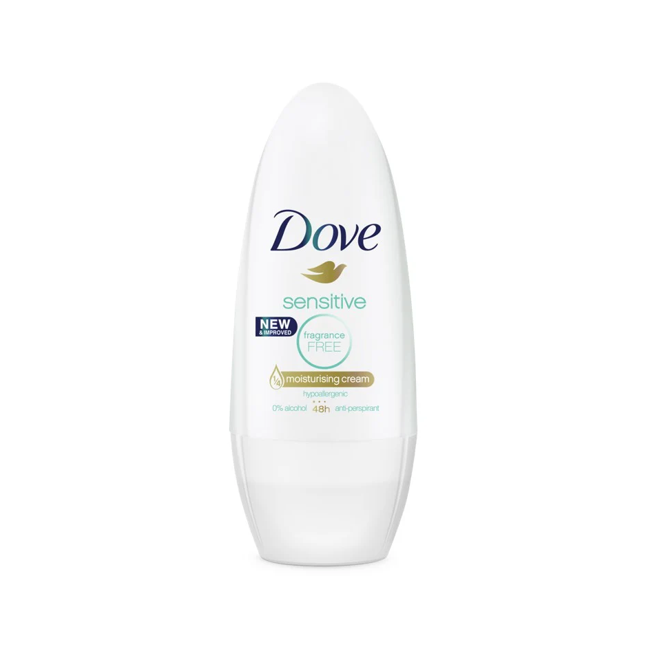 DOVE Sensitive Alcohol-Perfume free Moiusturizing Cream Anti-Perspirant 48h دوف مزيل عرق يمنح عناية فائقة لبشرة الإبطين