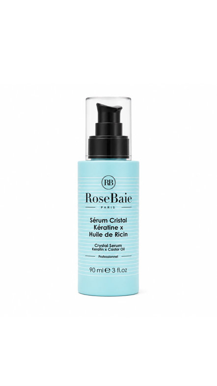 ROSEBAIE SERUM CRISTAL KERATIN X HUILE DE RICIN CASTOR GROWTH & HYDRATION SERUM 90ml مصل نمو وترطيب الخروع