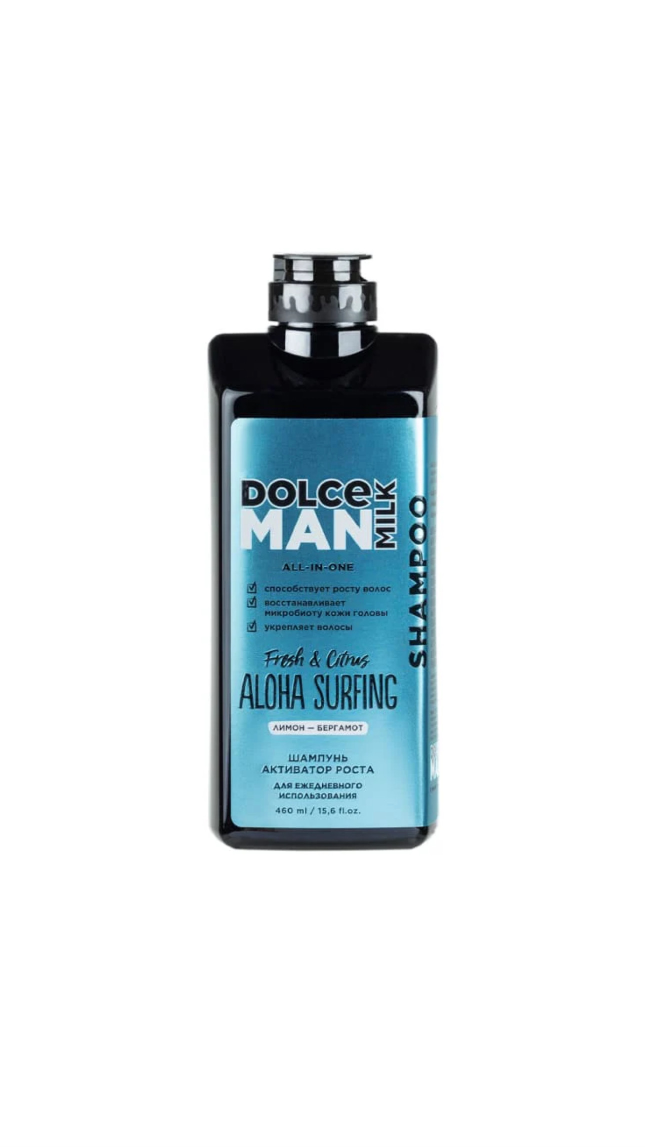 DOLCE MILK MAN ALL-IN-ONE SHAMPOO FRESH & CITRUS ALOHA SURFING 460ml دولتشي ميلك شامبو معزز لنمو الشعر للرجال