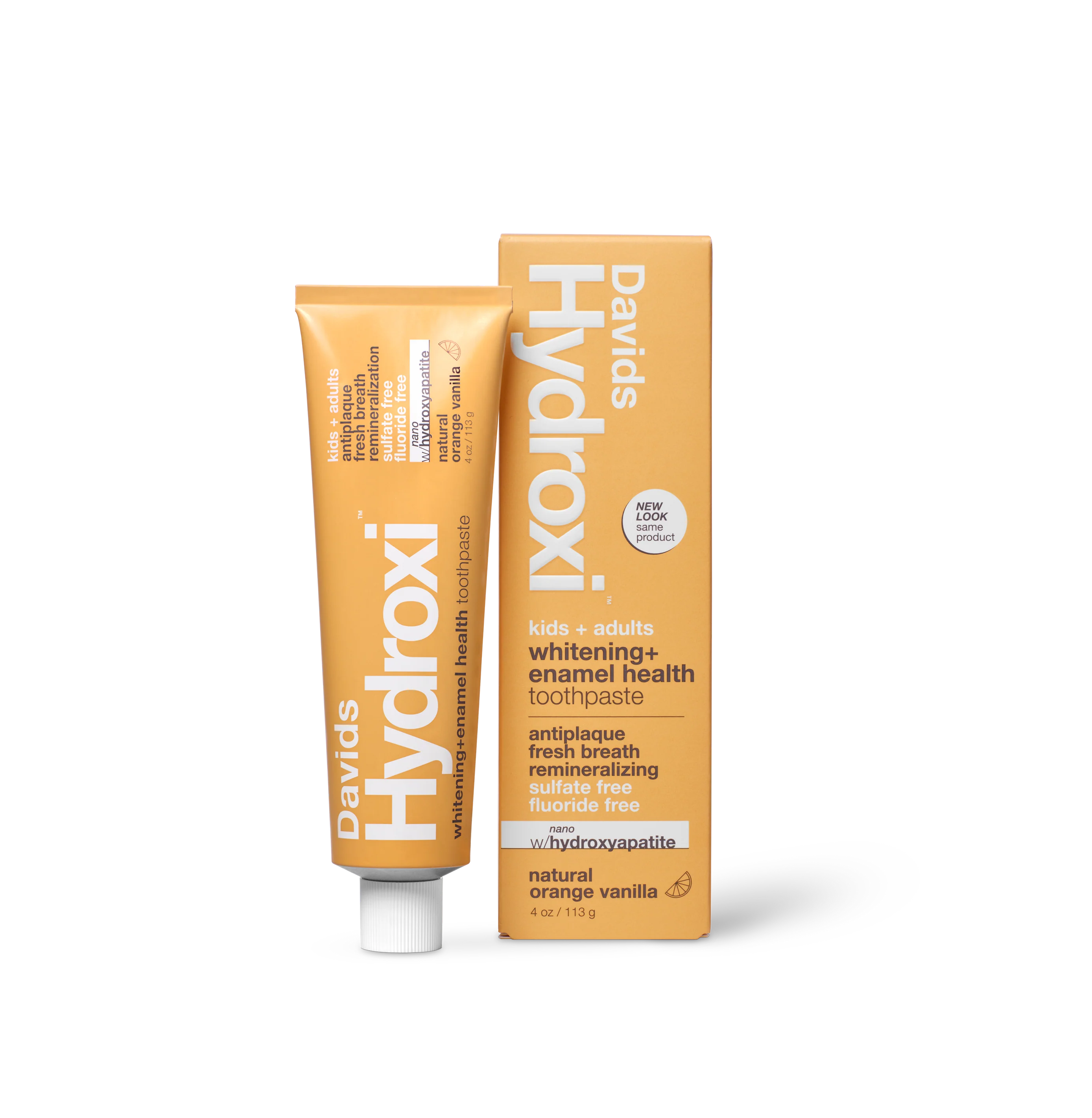 DAVIDS Hydroxi Whitening Enamle Health Toothpaste With Orange Vanilla113g ديفدز معجون اسنان بنكهة البرتقال و الفانيلا مقوية للمينا