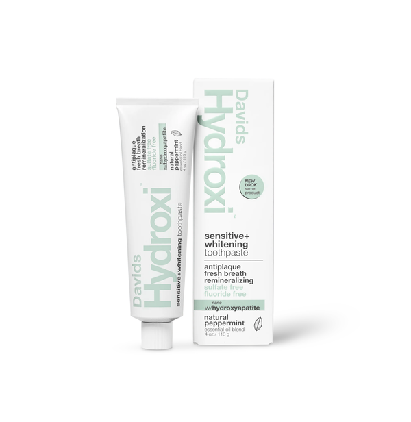 DAVIDS Hydroxi Sensitive + Whitening Toothpaste With Natural Peppermint 113g ديفيدز معجون  بتقنية النانو هيدروكسيباتيت، يوفر حماية فائقة للأسنان الحساسة ويُقوي المينا