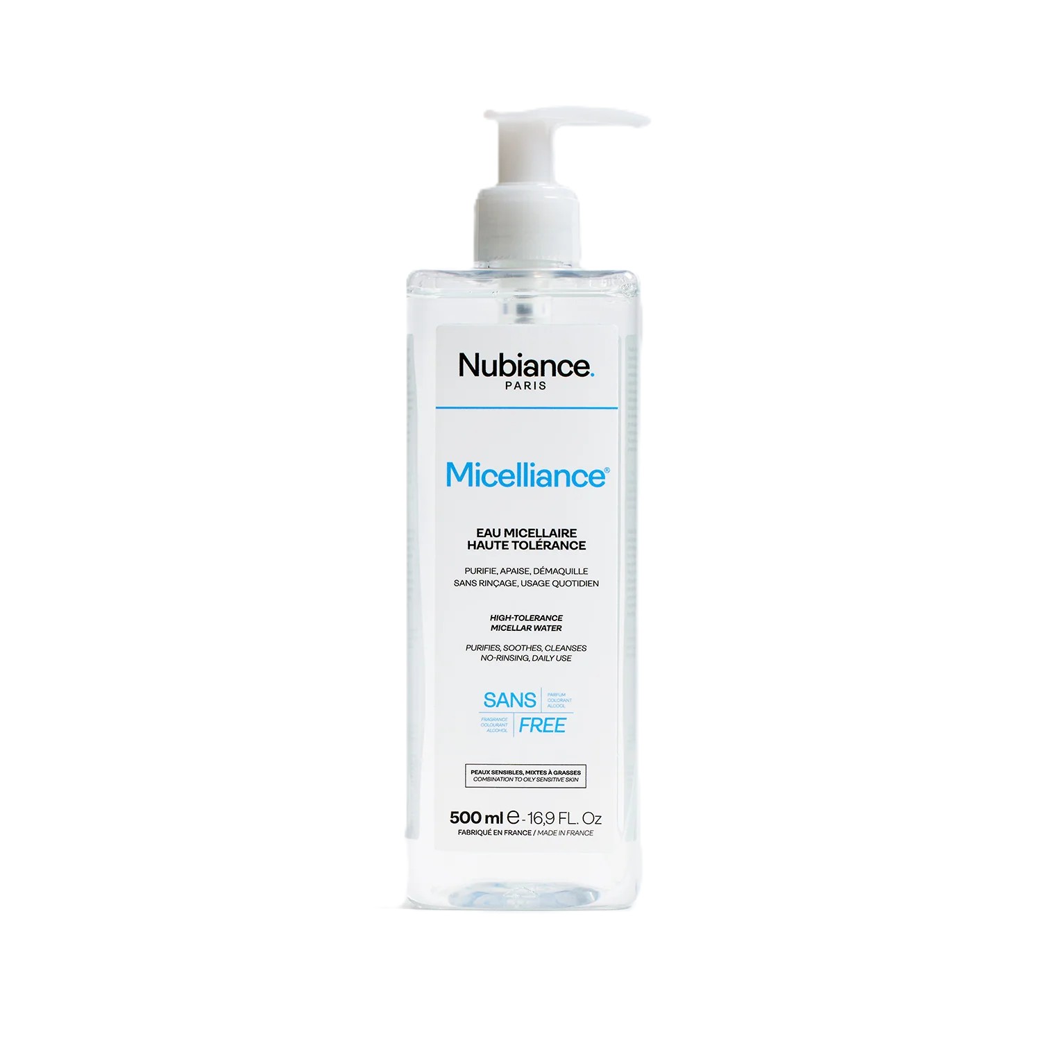 NUBIANCE Micelliance High-Tolerance Micellar Water 500ml نوبيانس مزيل مكياج يزيل الشوائب و ينظف البشرة بعمق