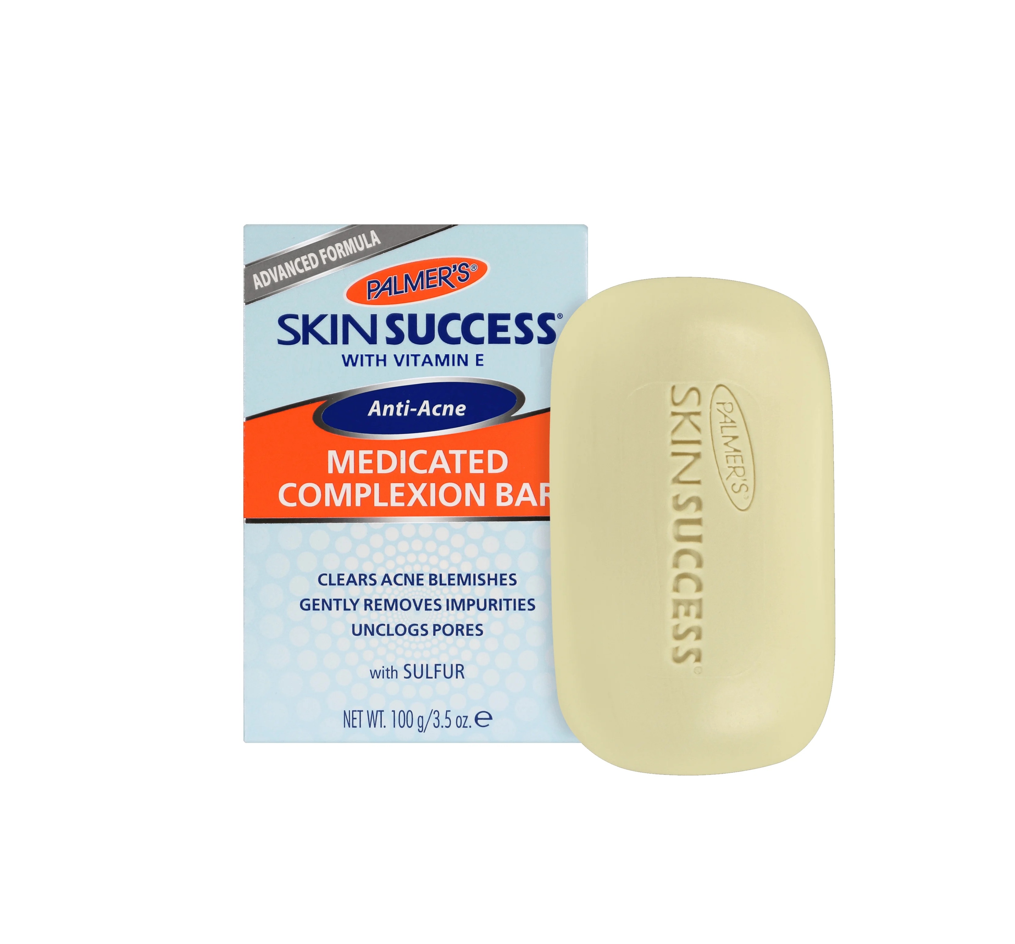 PALMER'S Anti-Acne Medicated Complexion Bar With Vitamin E 100g بالمرز صابون مرطب مضاد للحبوب غني بالفيتامين هـ