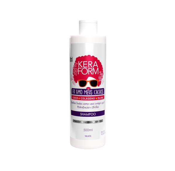 SKAFE KERAFORM Eu Amo Meus Cachos Shampoo 500ml كيرافورم شامبو يغذي ويرطب الشعر المجعد بمكونات طبيعية