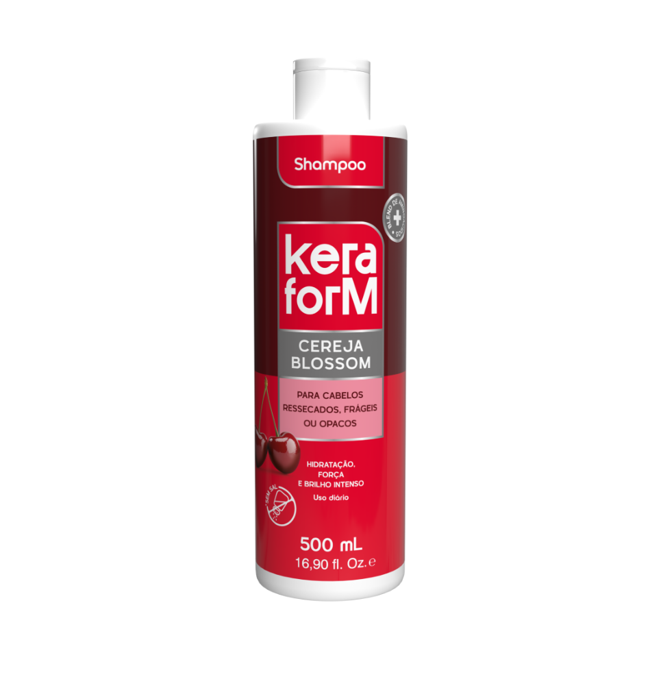 SKAFE KERAFORM Cereja Blossom Shampoo 500ml كيرافورم شامبو بزهر الكرز ينظف بلطف، يغذي الشعر