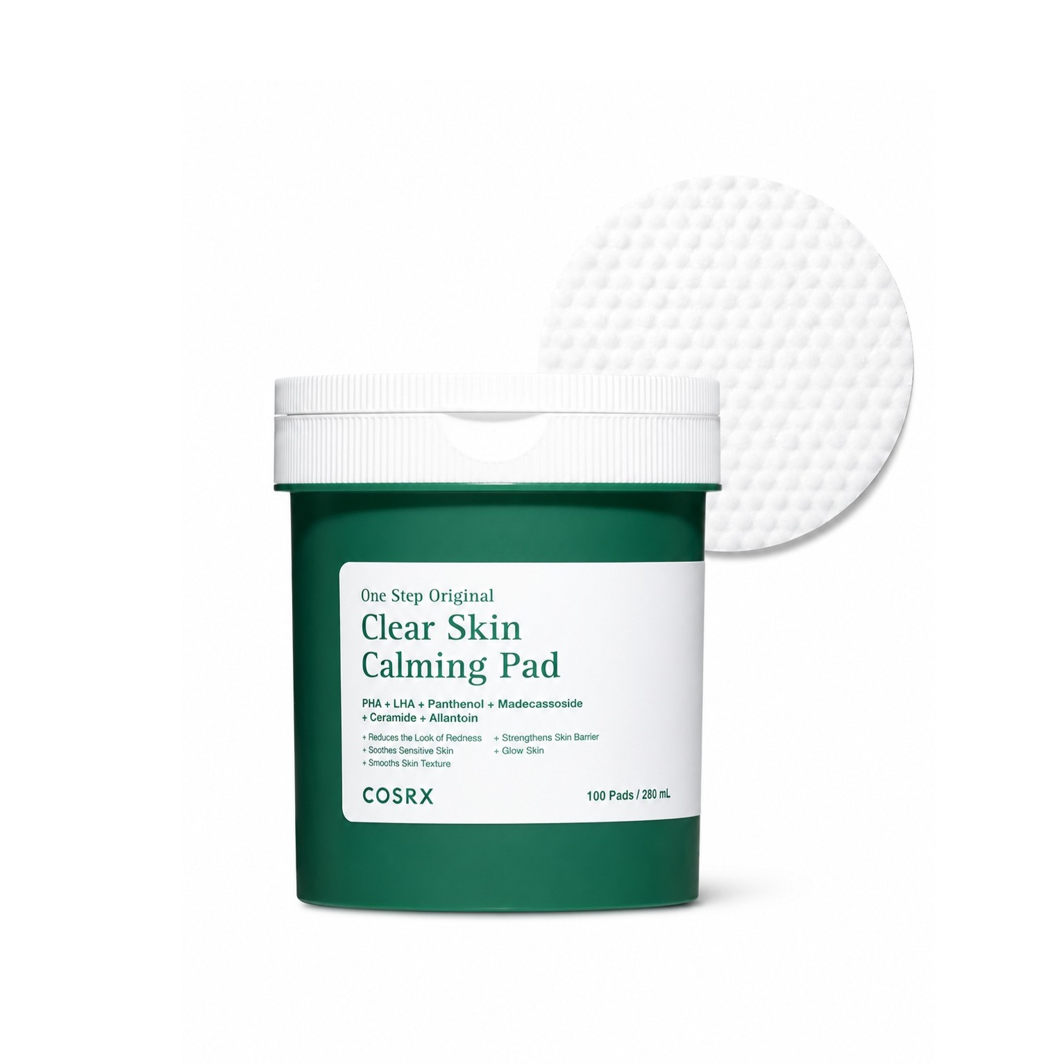 COSRX Cleaver Skin Calming Pad 100-Pads 280ml كوسركس بادات تنظيف البشرة لتهدئة الاحمرار و تقشير المسام