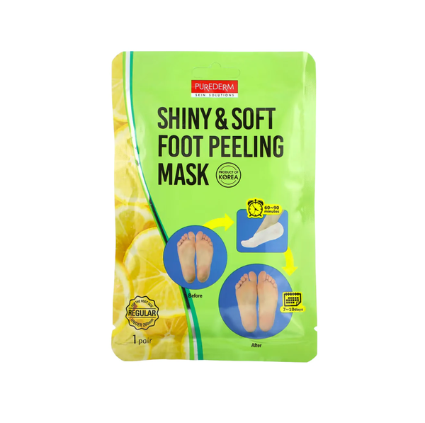 PUREDERM Shiny & Soft Foot Peeling Mask (1pair) بيورديرم قناع تقشير القدمين يزيل الجلد الميت