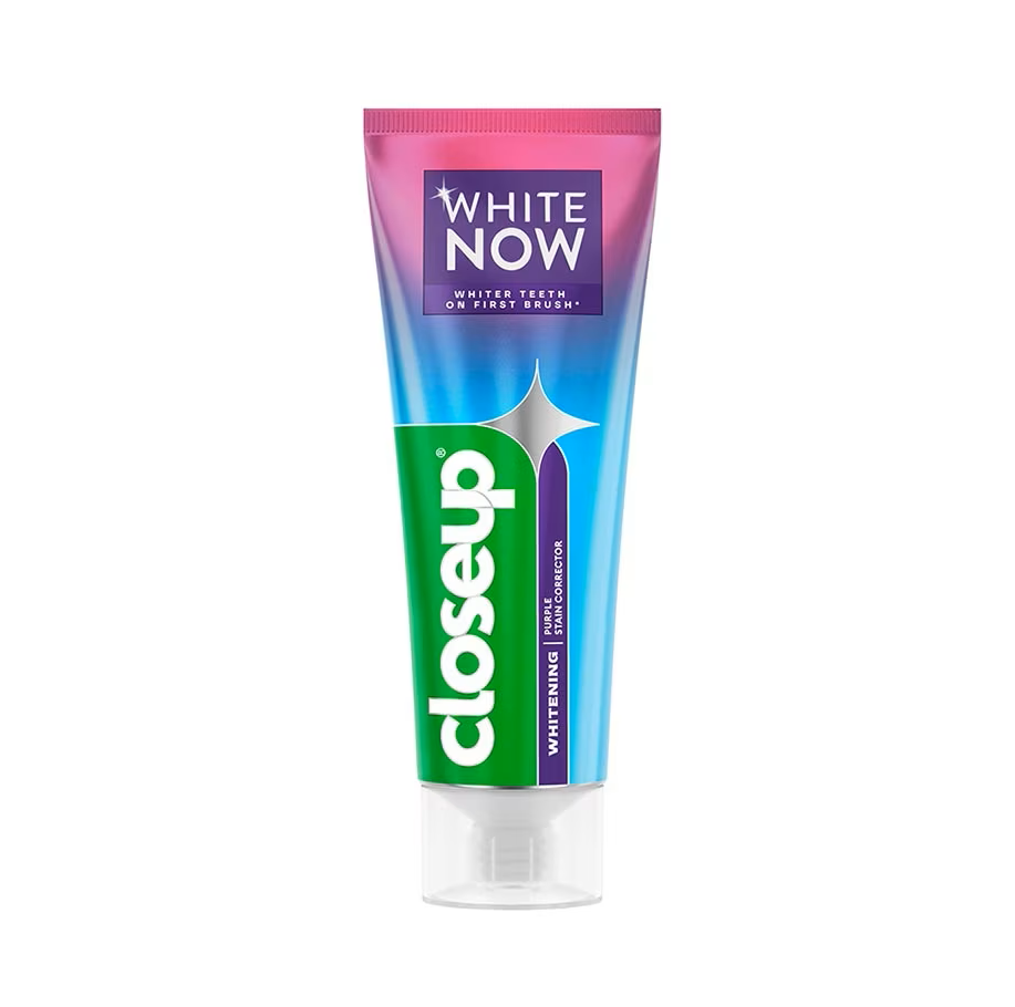 CLOSEUP White Now Purple Stain Corrector كلوز اب معجون أسنان يزيل اصفرار الأسنان من أول استخدام ويمنح نفساً منعشاً