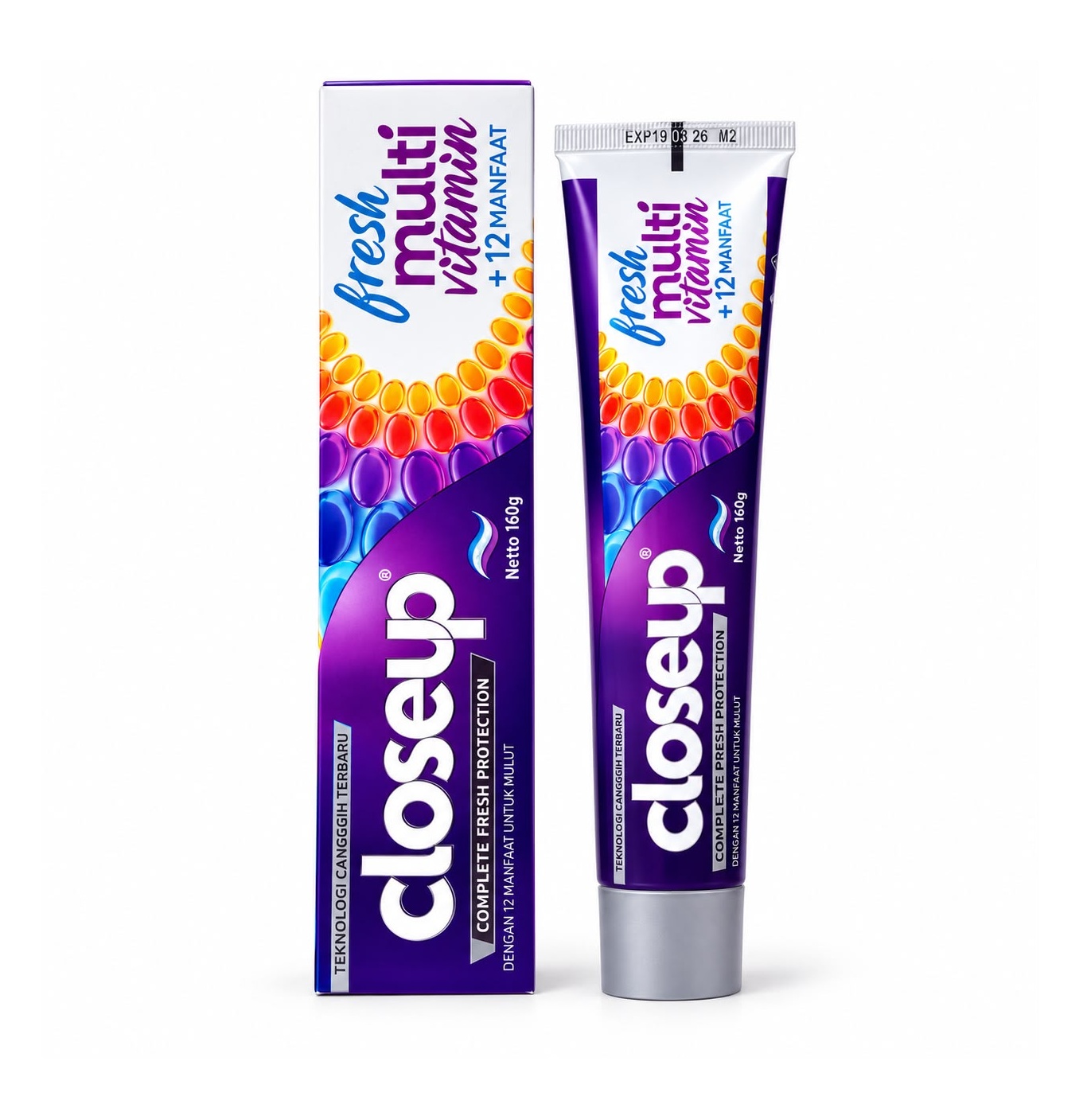 CLOSEUP Fresh Multi Vitamin +12 Manfaat 160g كلوز اب معجون اسنان متعدد الفيتامينات يوفر حماية شاملة وانتعاشًا