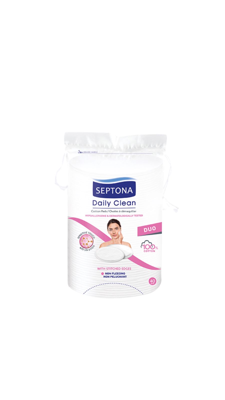 SEPTONA DAILY CLEAN OVAL COTTON PADS DUO (40 PCS) سيبتونا بادات قطنية بيضاوية