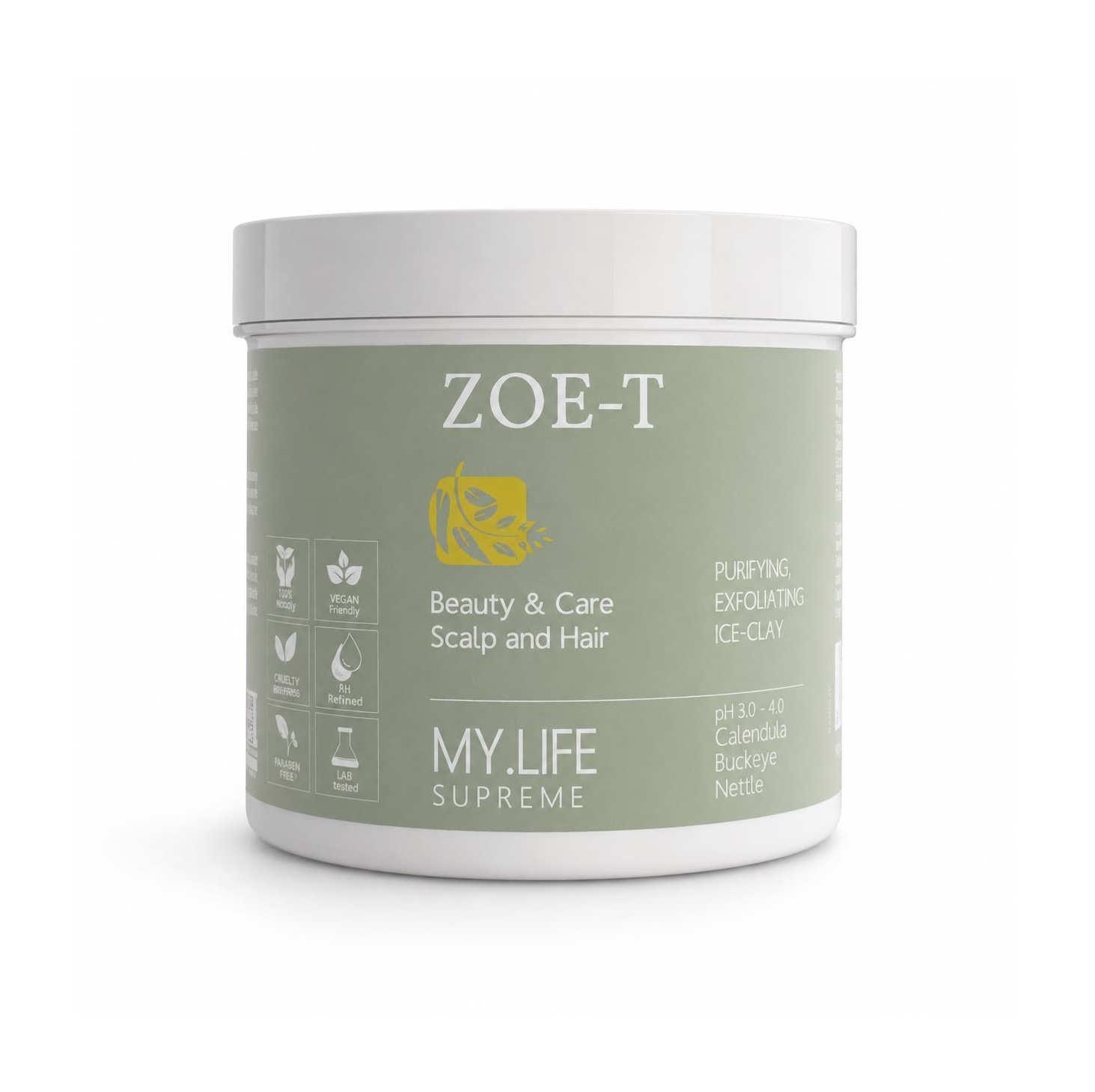 ZOE-T Purifying Exfoliating Ice-Clay زوي تي ماسك طيني للشعر يحفز نمو الشعر و يقشر فروة الرأس