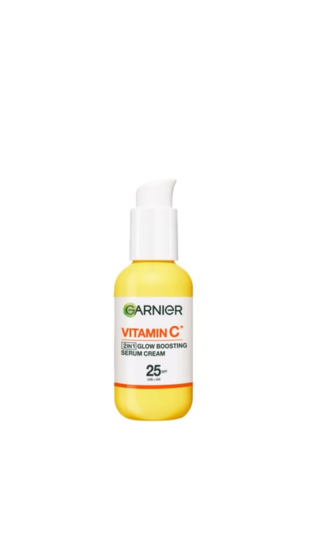 GARNIER VITAMIN C 2-IN-1 GLOW BOOSTING SERUM CREAM SPF25 غارنييه كريم سيروم 2 في 1 بفيتامين C لتعزيز أشراقة البشرة