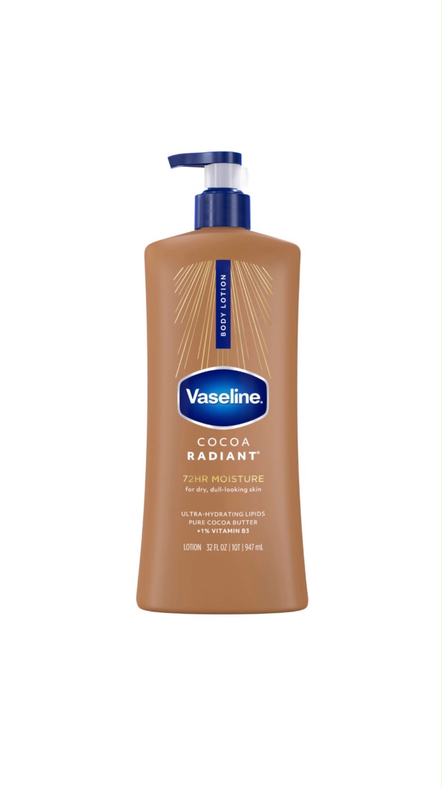 VASELINE BODY LOTION COCOA RADIANT 947ML فازلين لوشن مرطب للجسم بزبدة الكاكاو