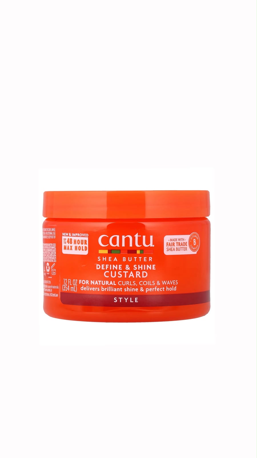 CANTU SHEA BUTTER DEFINE & SHINE CUSTARD 354ML كانتو جل لتصفيف وتحديد تجعيدات الشعر الكيرلي والمموج