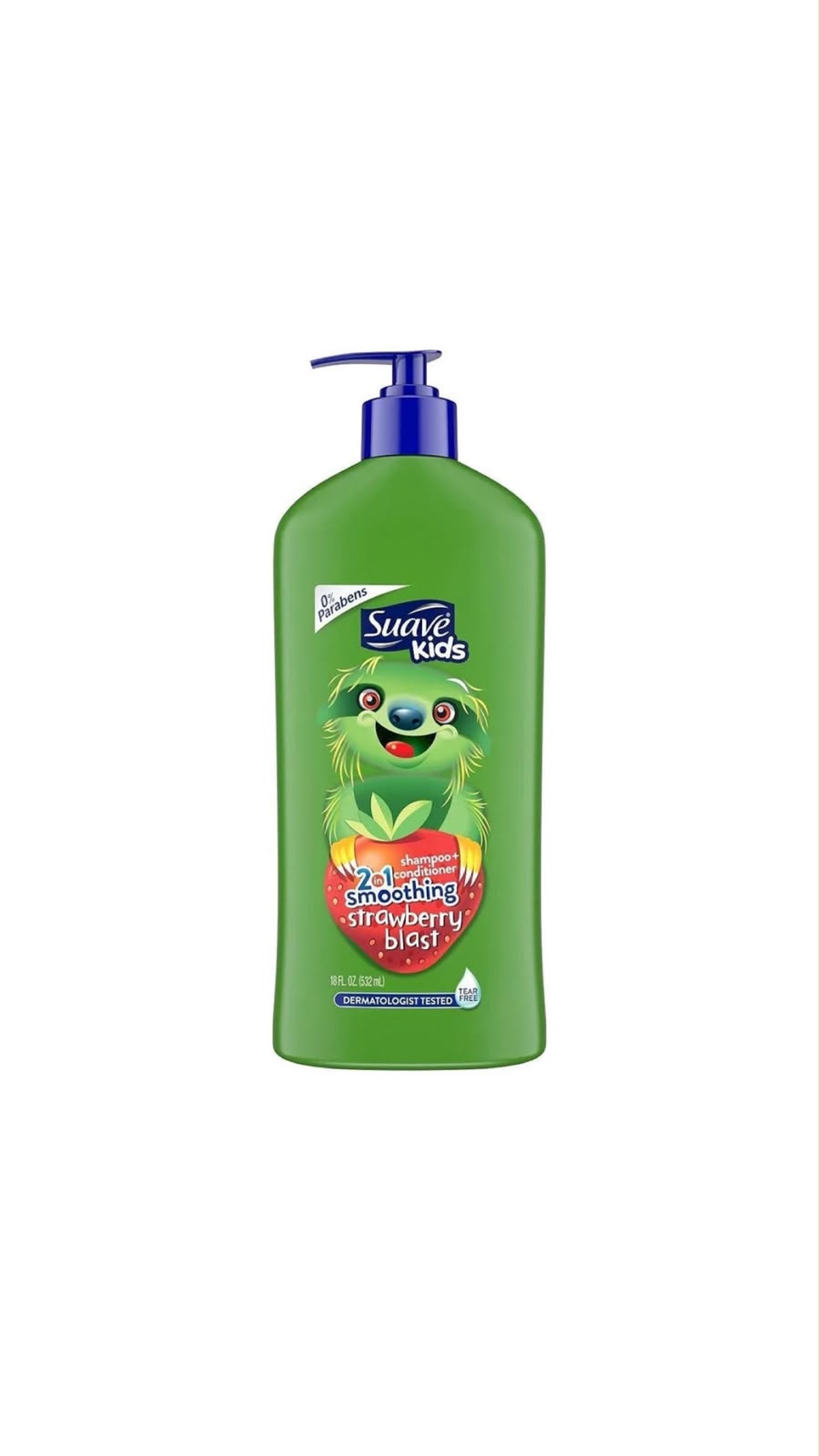 SUAVE KIDS SMOOTHING STRAWBERRY BLAST 2-IN-1 SHAMPOO + CONDITIONER 532ML سواف شامبو للاطفال متعدد الاستخدامات برائحة الفراولة
