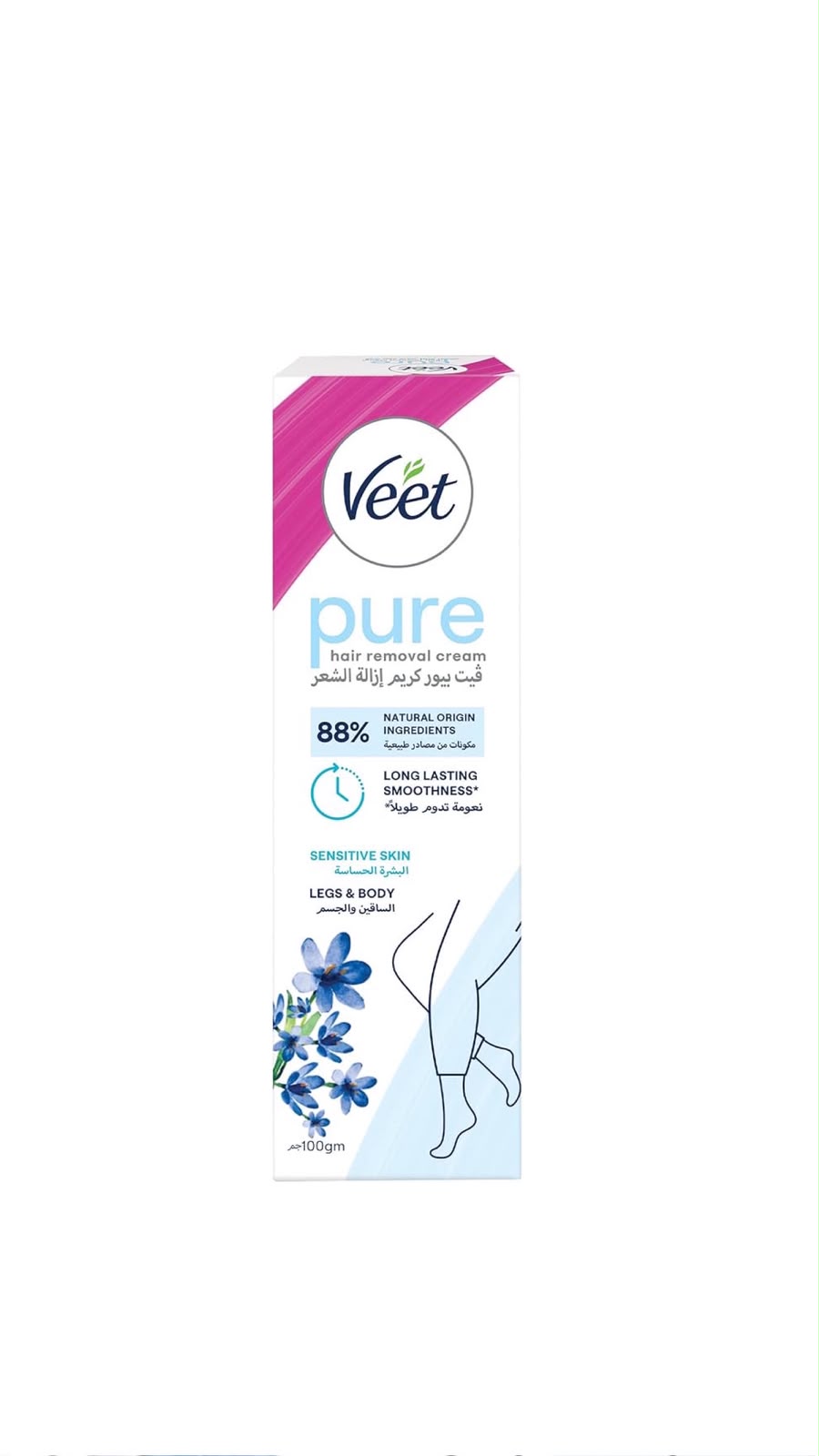 VEET PURE HAIR REMOVAL CREAM FOR SENSITIVE SKIN 100G فيت كريم لإزالة الشعر للبشرة الحساسة