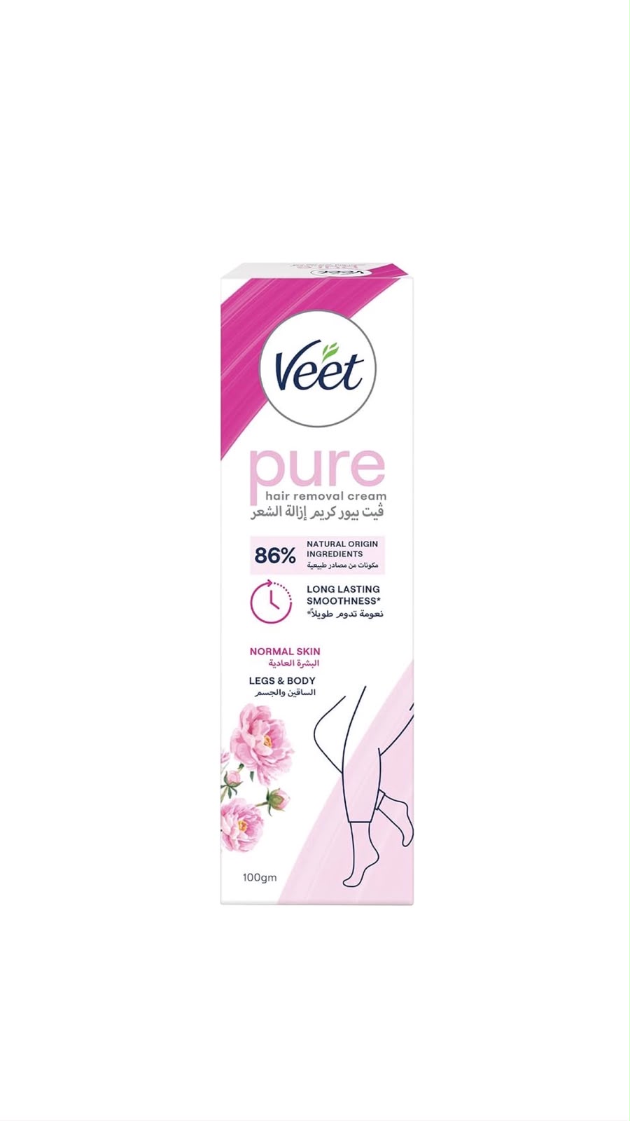VEET PURE HAIR REMOVAL CREAM FOR NORMAL SKIN 100G فيت كريم لإزالة الشعر للبشرة العادية