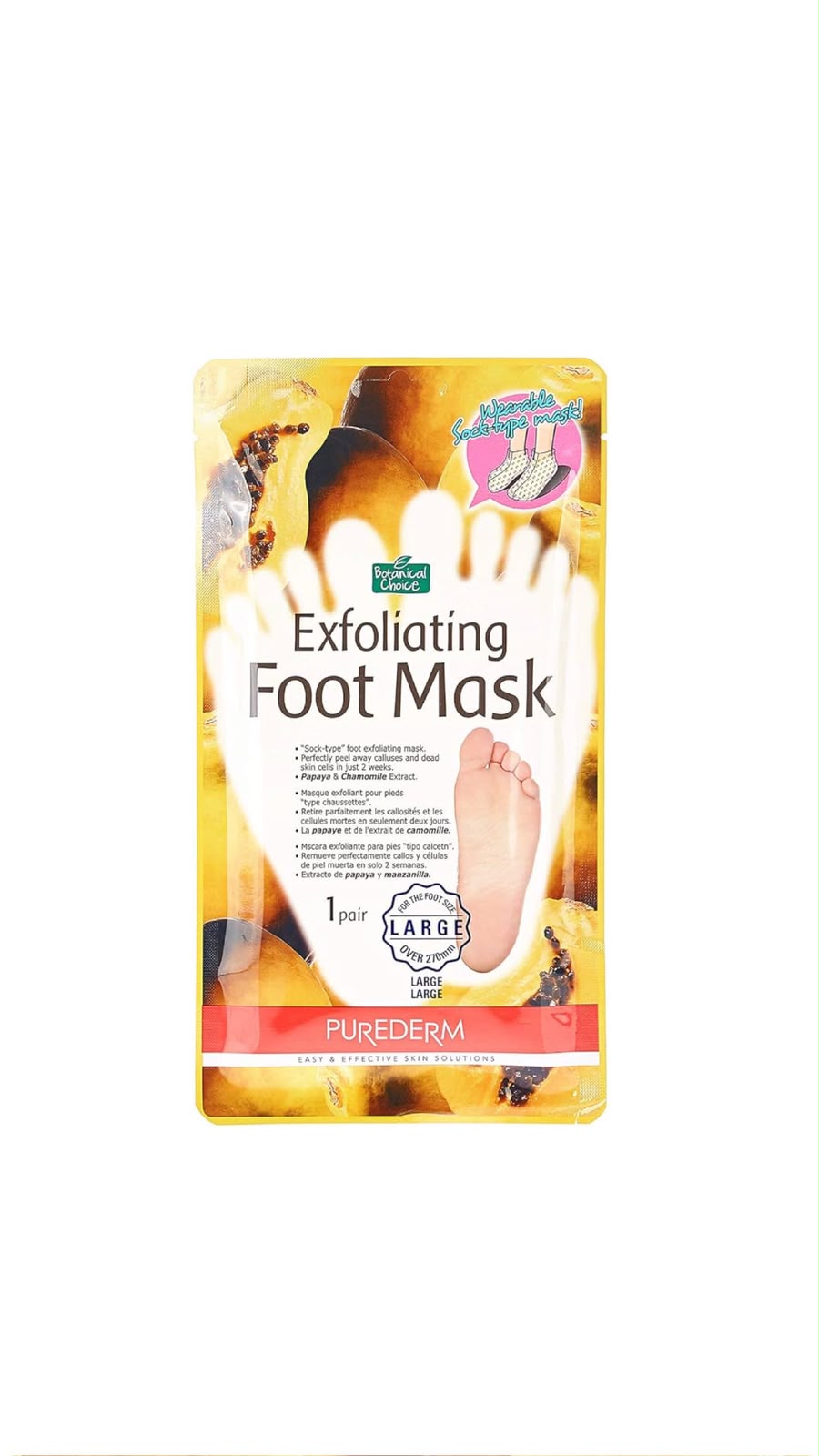 PUREDERM EXFOLIATING FOOT MASK (1 PAIR) بيورديرم ماسك تقشير وتنعيم القدمين