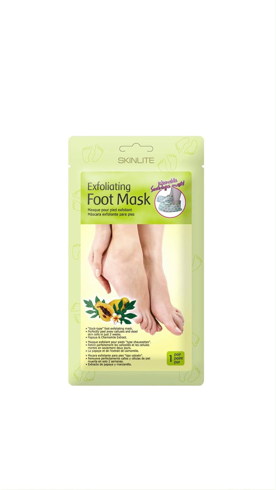 PUREDERM SKINLITE EXFOLIATING FOOT MASK (1 PAIR) بيوديرم ماسك تقشير وتنعيم القدمين