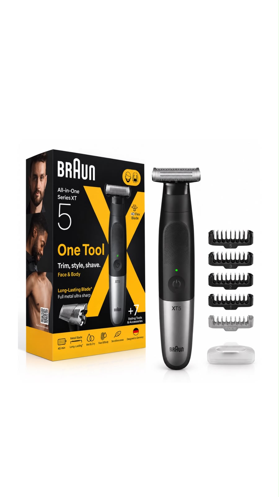BRAUN ALL-IN-ONE SERIES XT5 XT5100 FACE & BODY براون ماكينة حلاقة رجالية للوجه والجسم