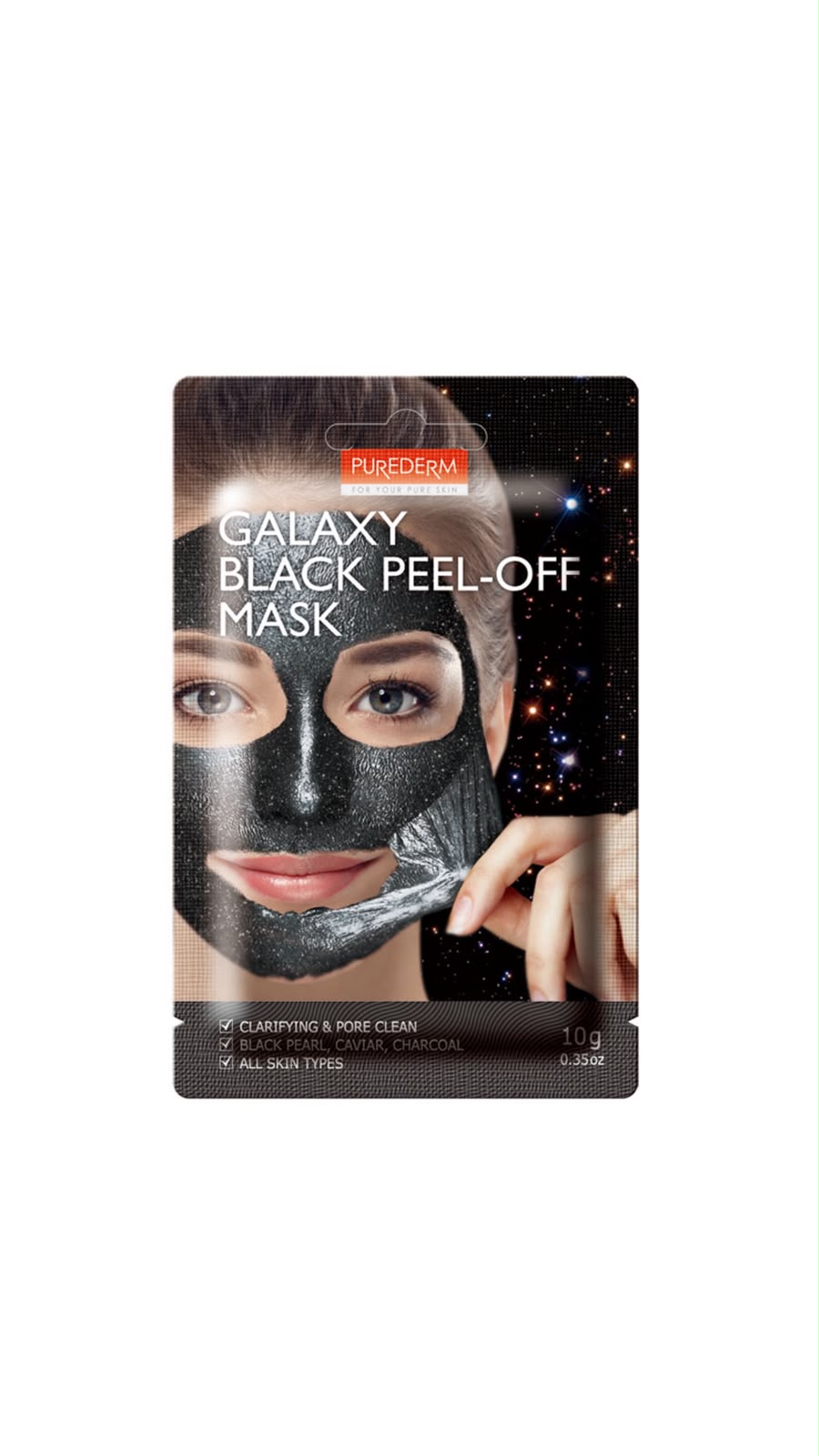 PUREDERM GALAXY PEEL-OFF MASK BLACK 10g بيورديرم ماسك التقشير الاسود للعناية بالبشرة