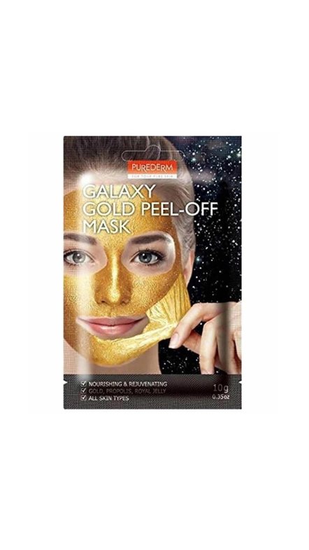 PUREDERM GALAXY GOLD PEEL-OFF MASK 10g بيورديرم ماسك الوجه الذهبي المقشر والمغذي للبشرة