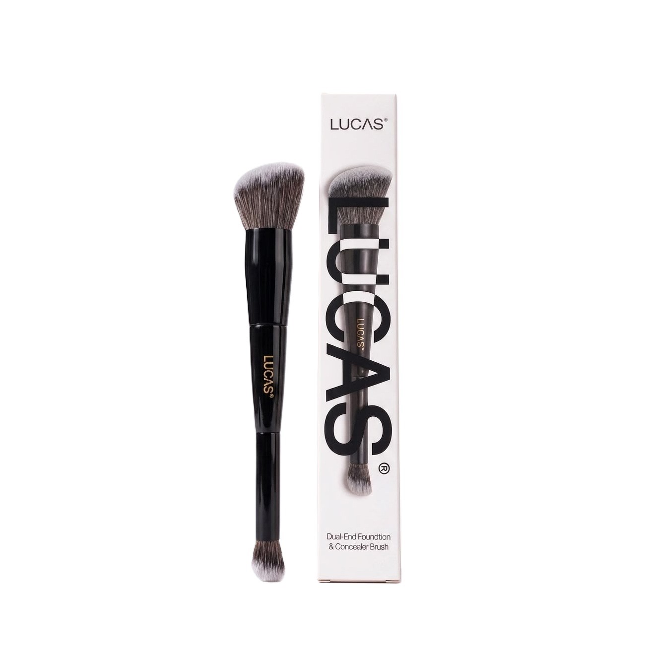 LUCAS BY BARAA Dual-End Foundation & Concealer Brush لوكاس باي براء فرشاة مزدوجة لتوزيع الكونسيلر وكريم الأساس