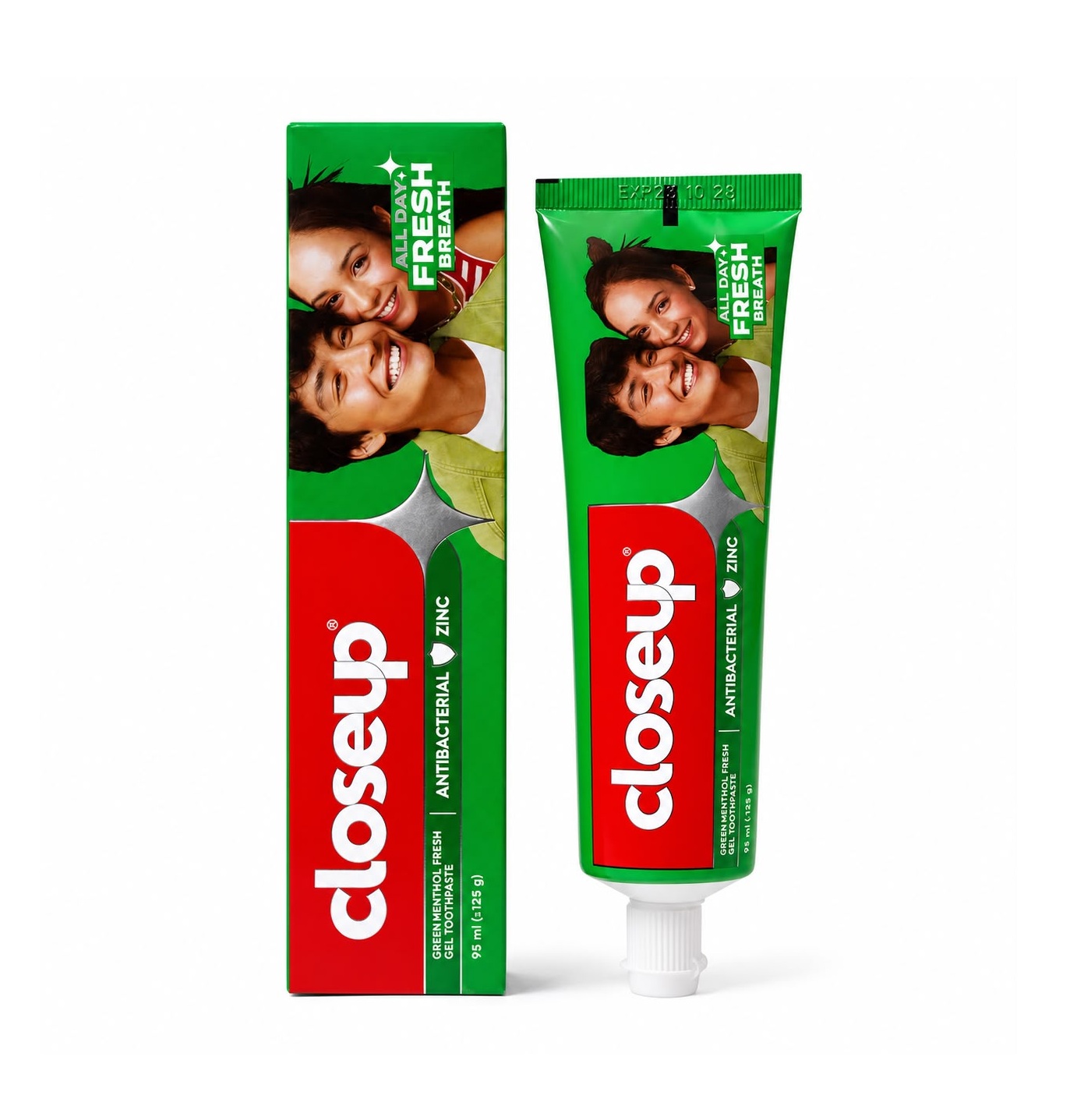 CLOSEUP All Day Fresh Breath Green Menthol Fresh Gel Toothpaste 95ml كلوز اب معجون اسنان يحارب رائحة الفم ويمنح انتعاشًا طويلًا
