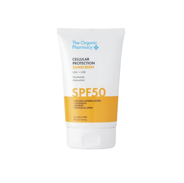 THE ORGANIC PHARMACY Cellular Protection Sunscreen spf 50 100ml ذا اوركانك فارماسي واقي شمس بعامل حماية عالي 