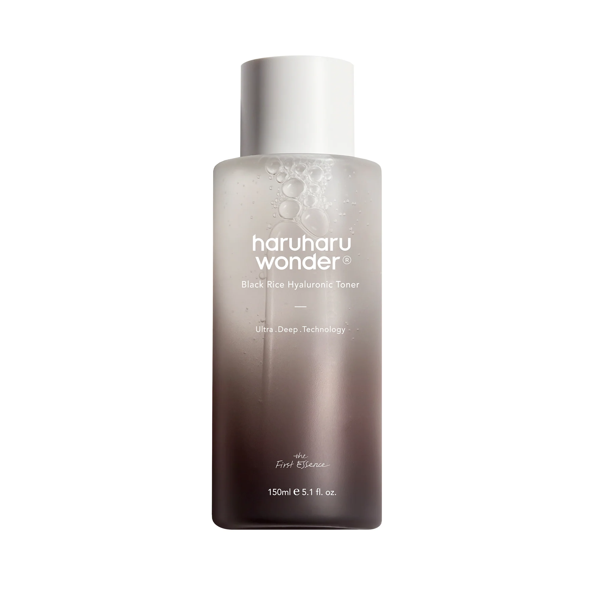 HARUHARU WONDER Black Rice Hyaluronic Toner 150ml هارو هارو تونر حمض الهايلورونيك يوفر ترطيبًا فوريًا ويقلل فقدان رطوبة البشرة