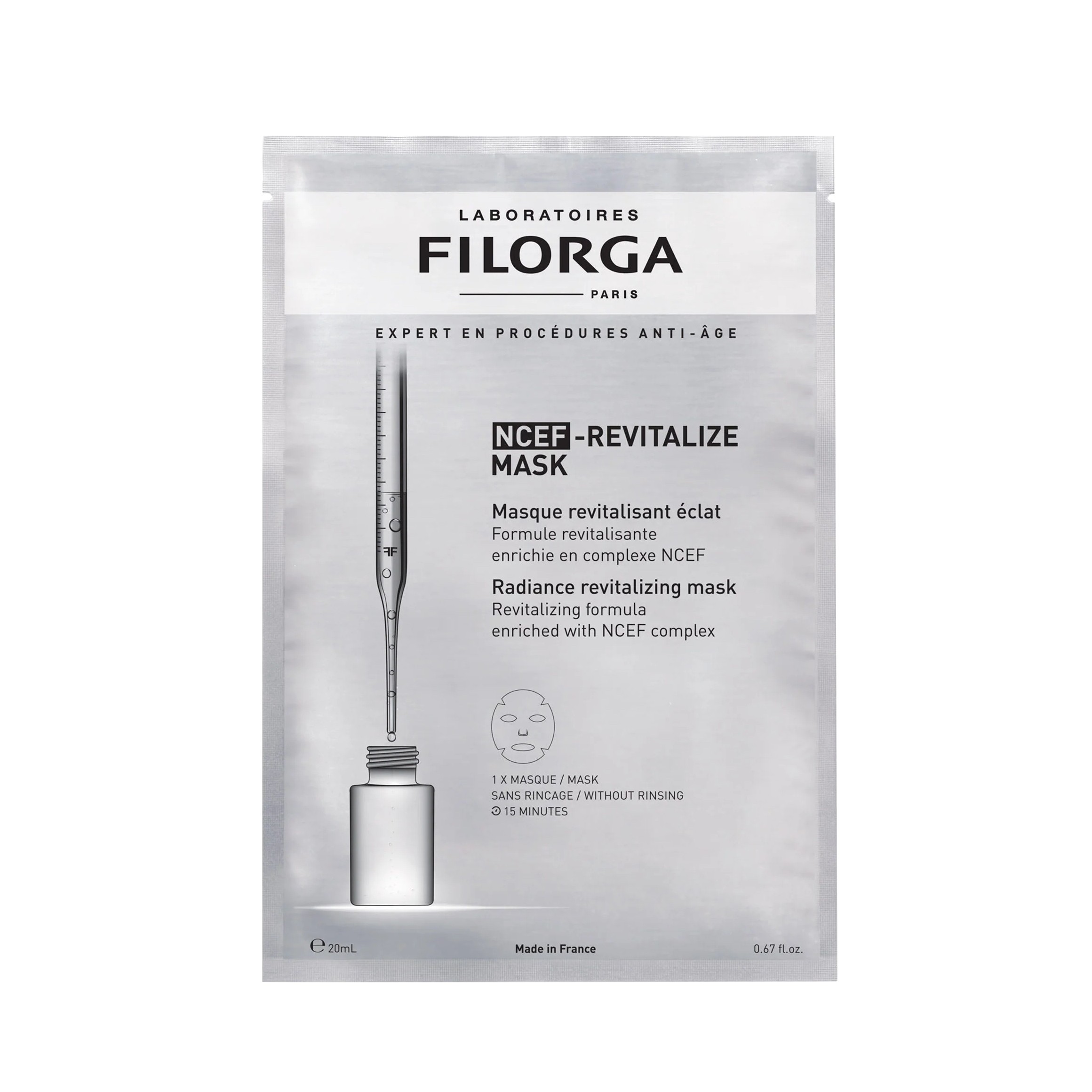FILORGA LABORATOIRES NCEF-REVITALIZE MASK (1PC / 20ml)  فيلورغا ماسك ورقي مرطب ومنشط يمنح البشرة إشراقة وحيوية