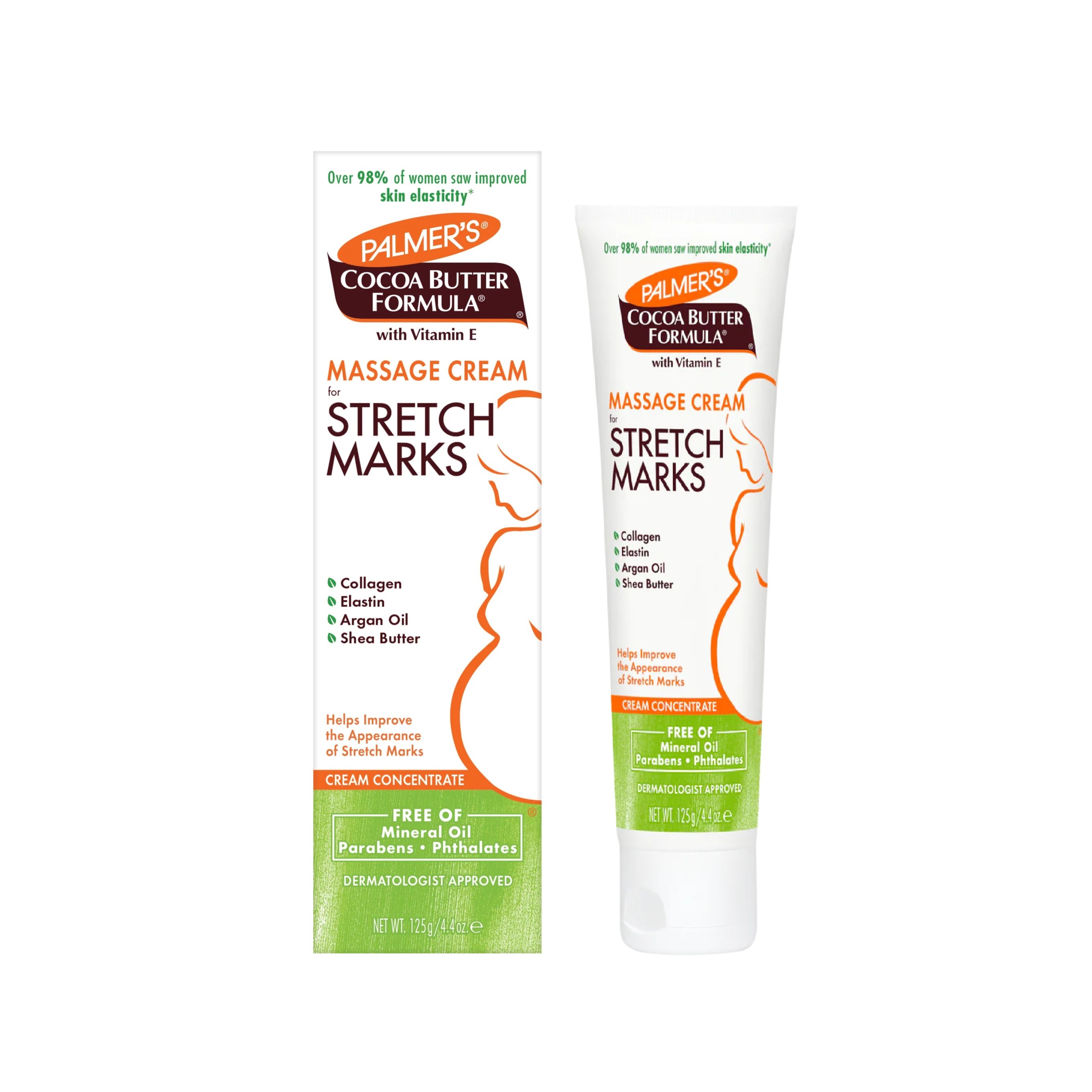 PALMER'S Cocoa Butter Massage Cream for Stretch Marks 125g بالمرز كريم زبدة الكاكاو المرطب والمعالج لعلامات تمدد الجسم للحوامل