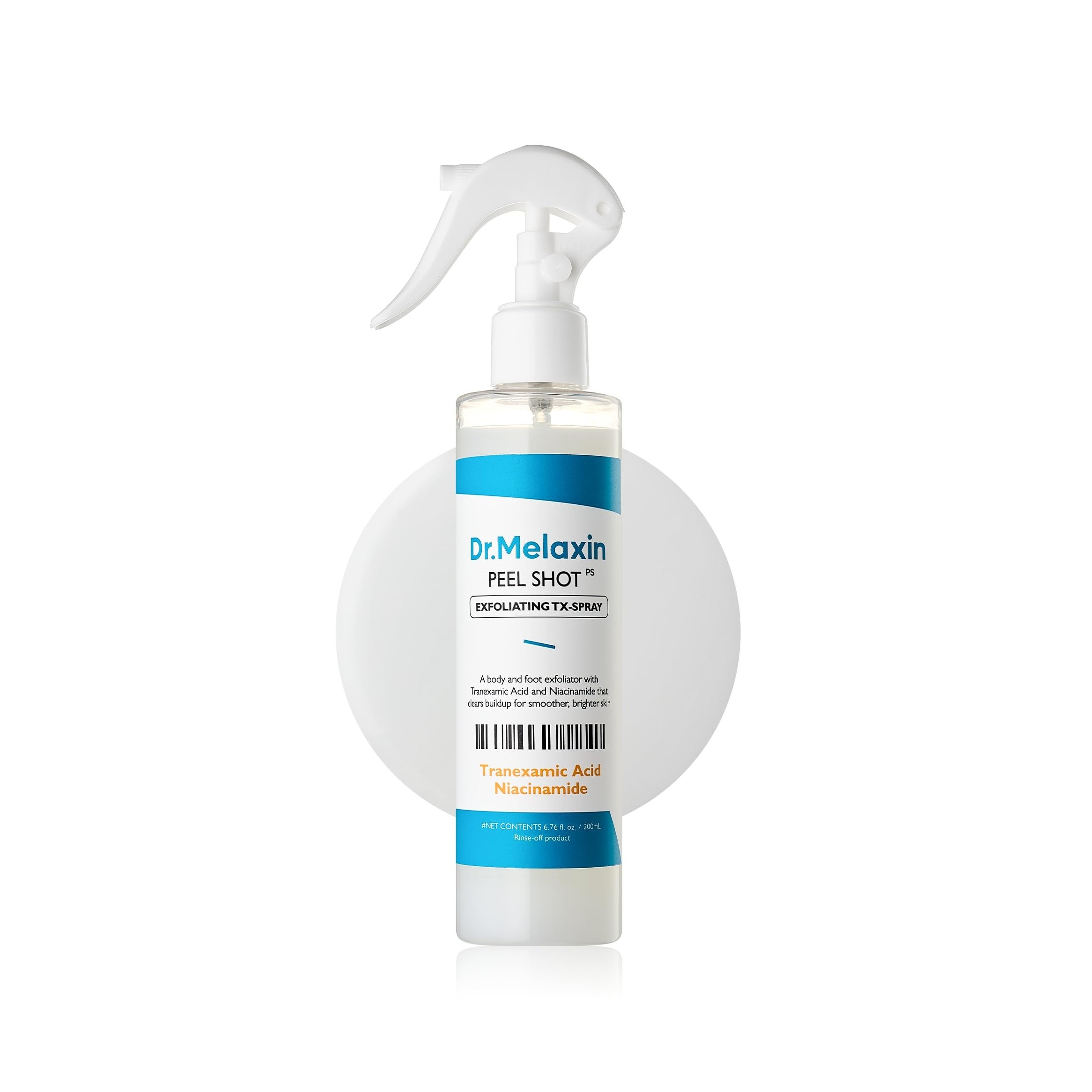 DR.MELAXIN Peel Shot Exfoliating TX-Spray Body and Foot Exfoliator 200ml دكتور ميلاكسين بخاخ تقشير للجسم والقدمين يساعد على تقليل مظهر التصبغات وتوحيد لون البشرة